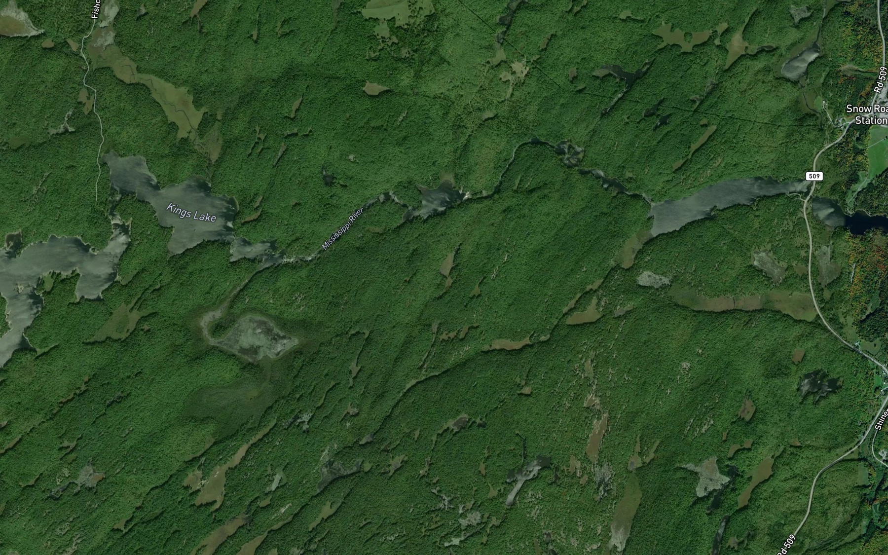 Satellite map of the Otter Rapids