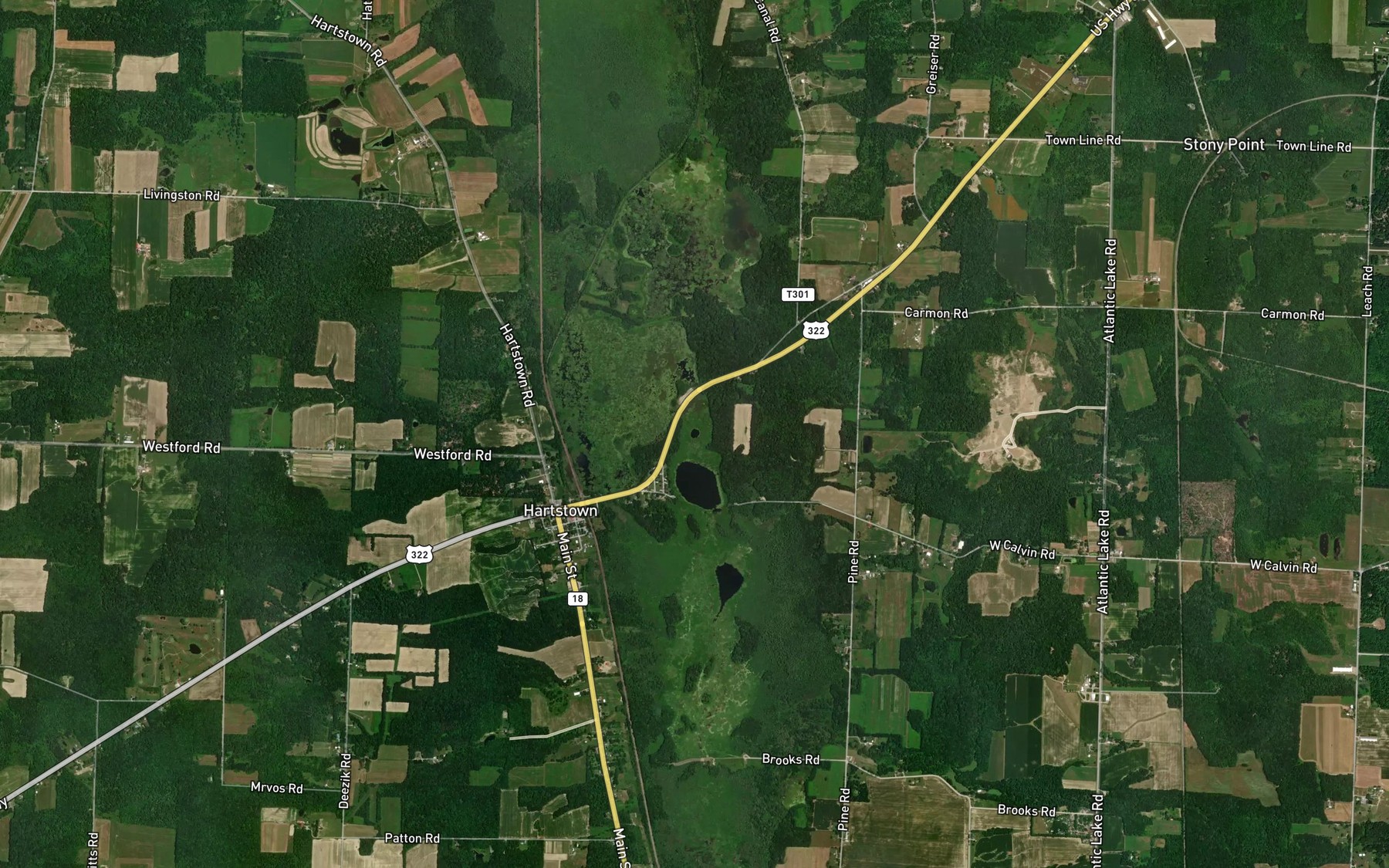 Satellite map of the Dollar Lake
