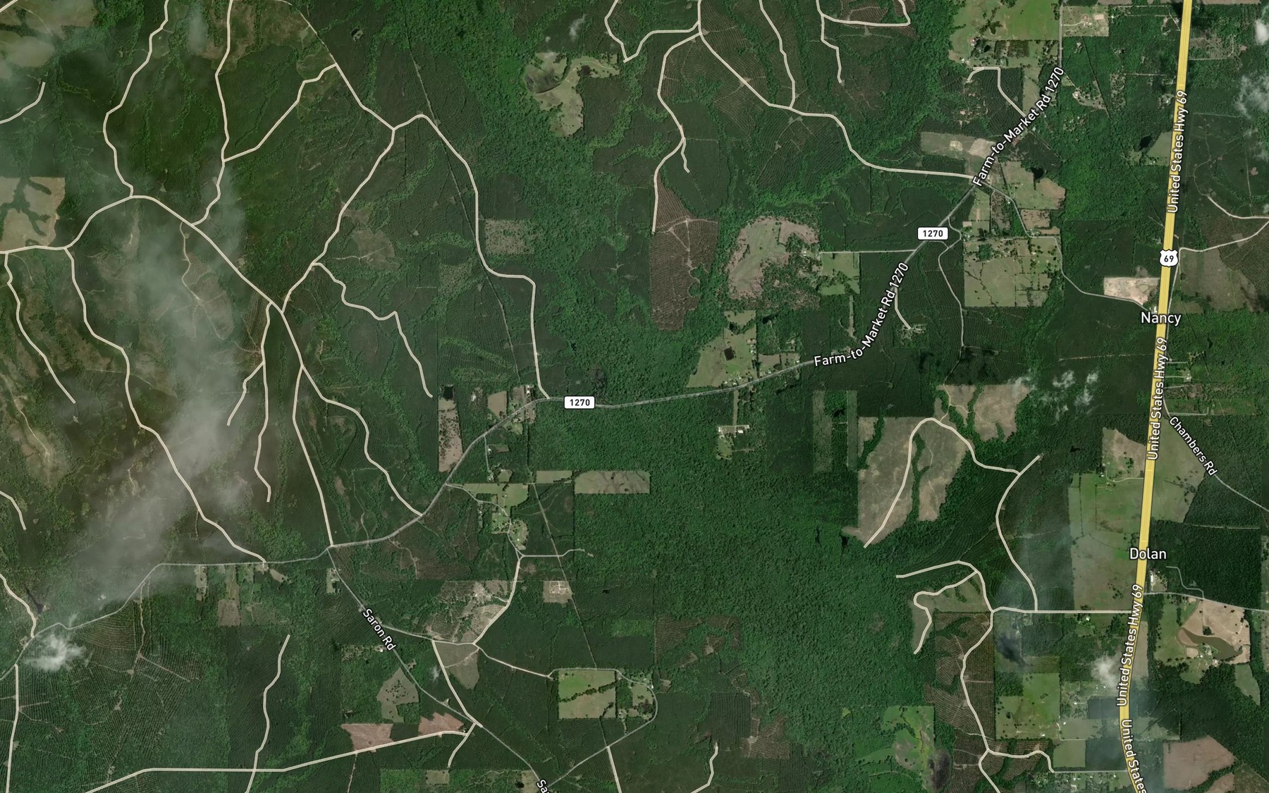 Satellite map of the Sandy Creek