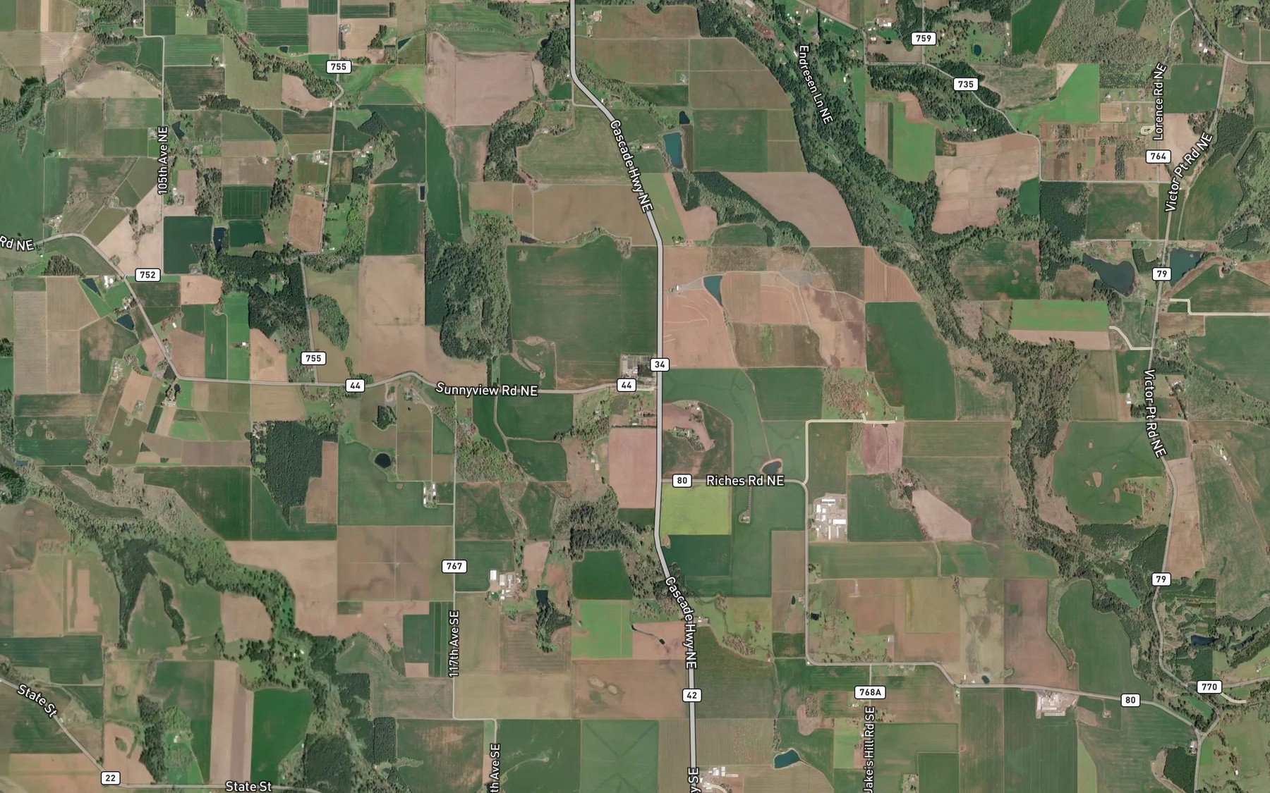 Satellite map of the Grier Reservoir