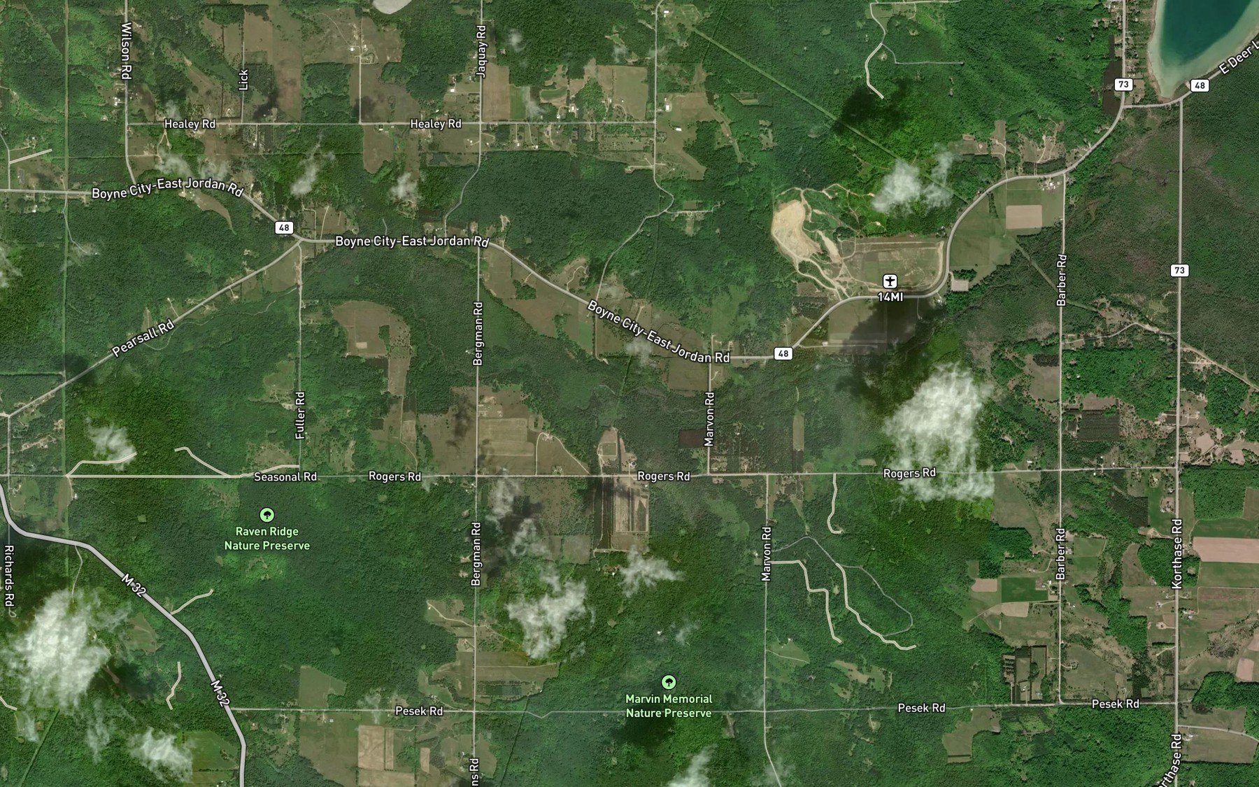 Satellite map of the Marvon Creek