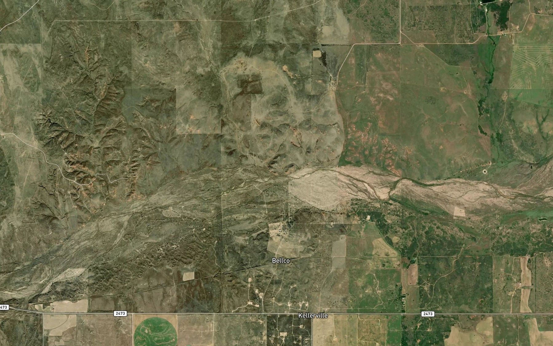Satellite map of the Huselby Creek