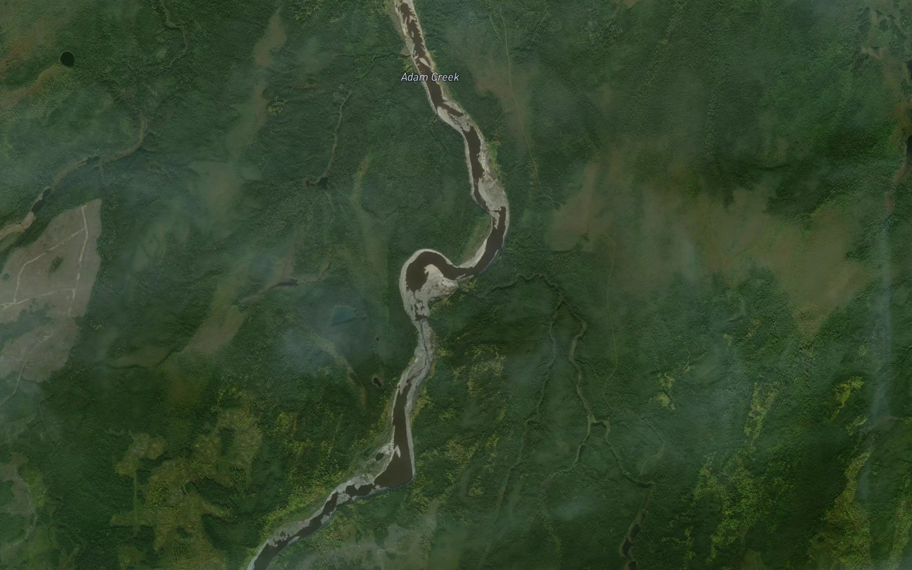 Satellite map of the Trout Creek