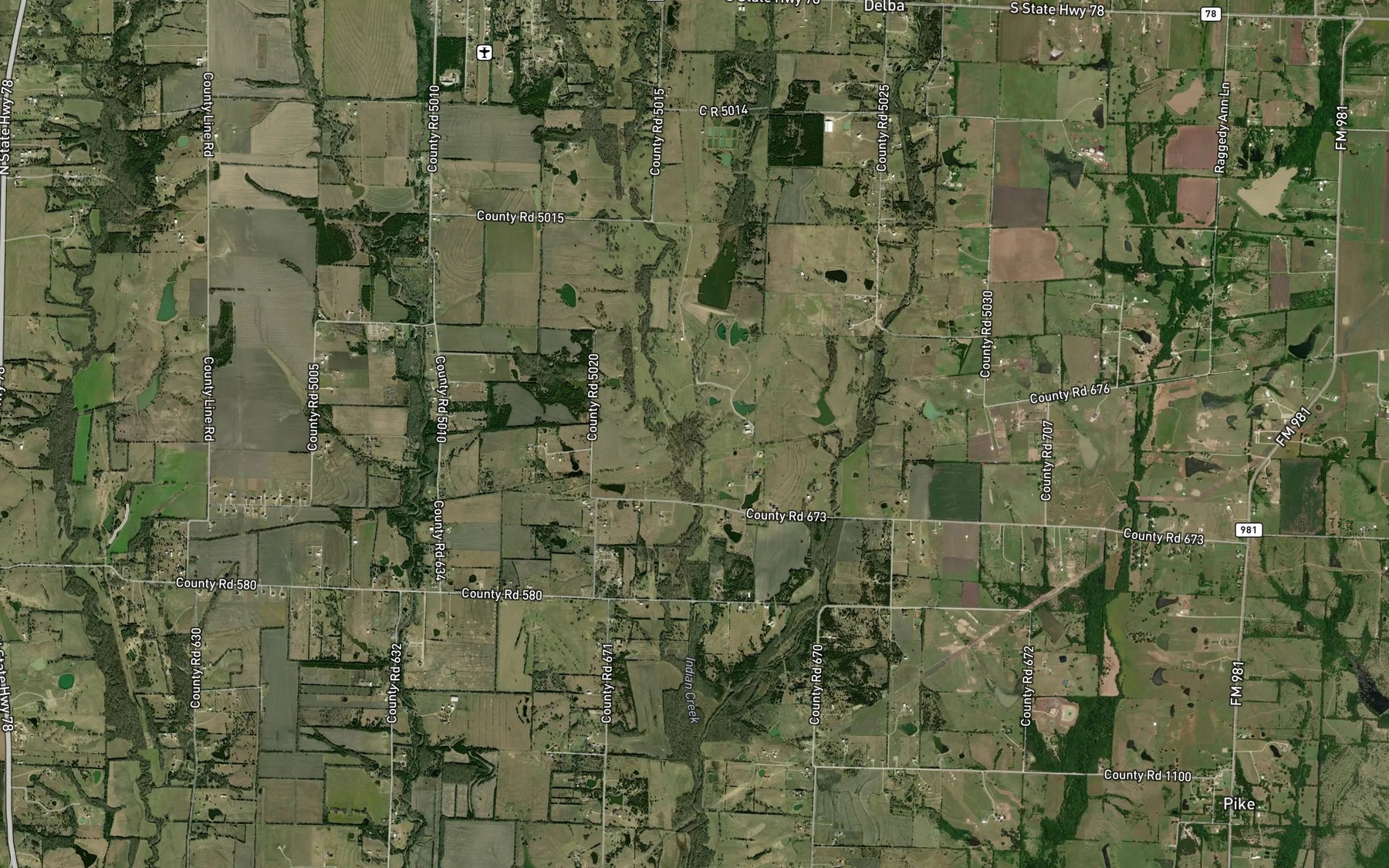 Satellite map of the Bailey Creek