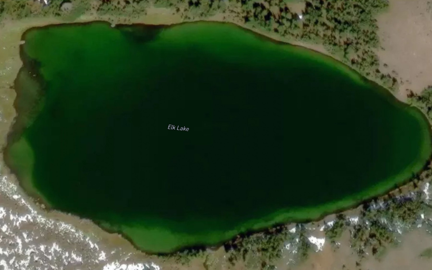 Satellite map of the Elk Lake