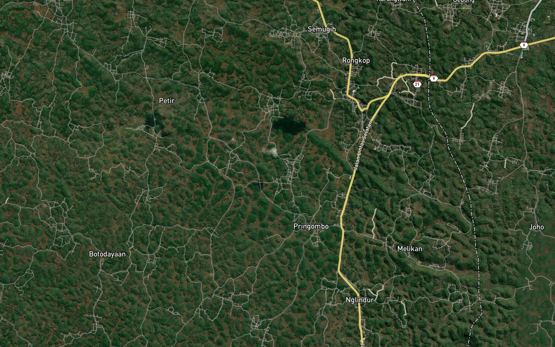 Satellite map of the Telaga Kalen