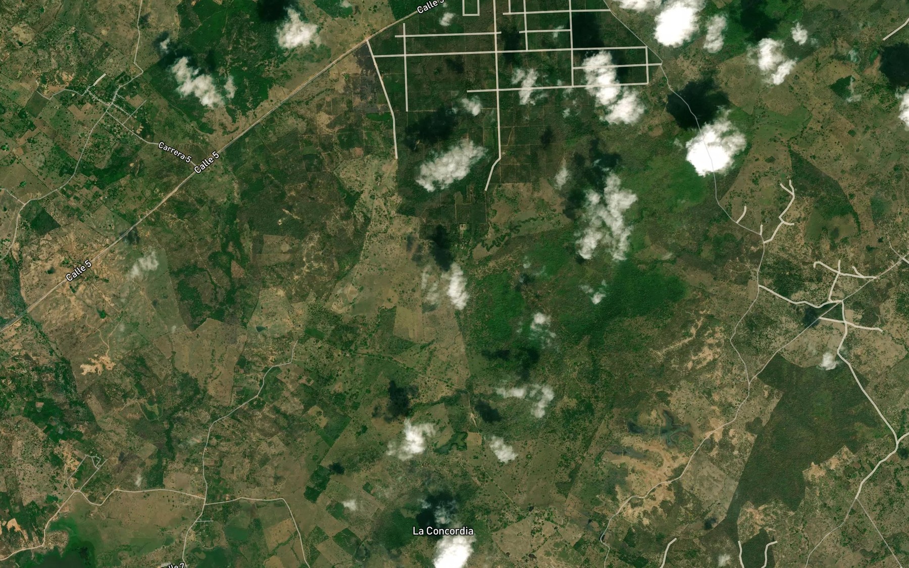 Satellite map of the Quebrada Caiman