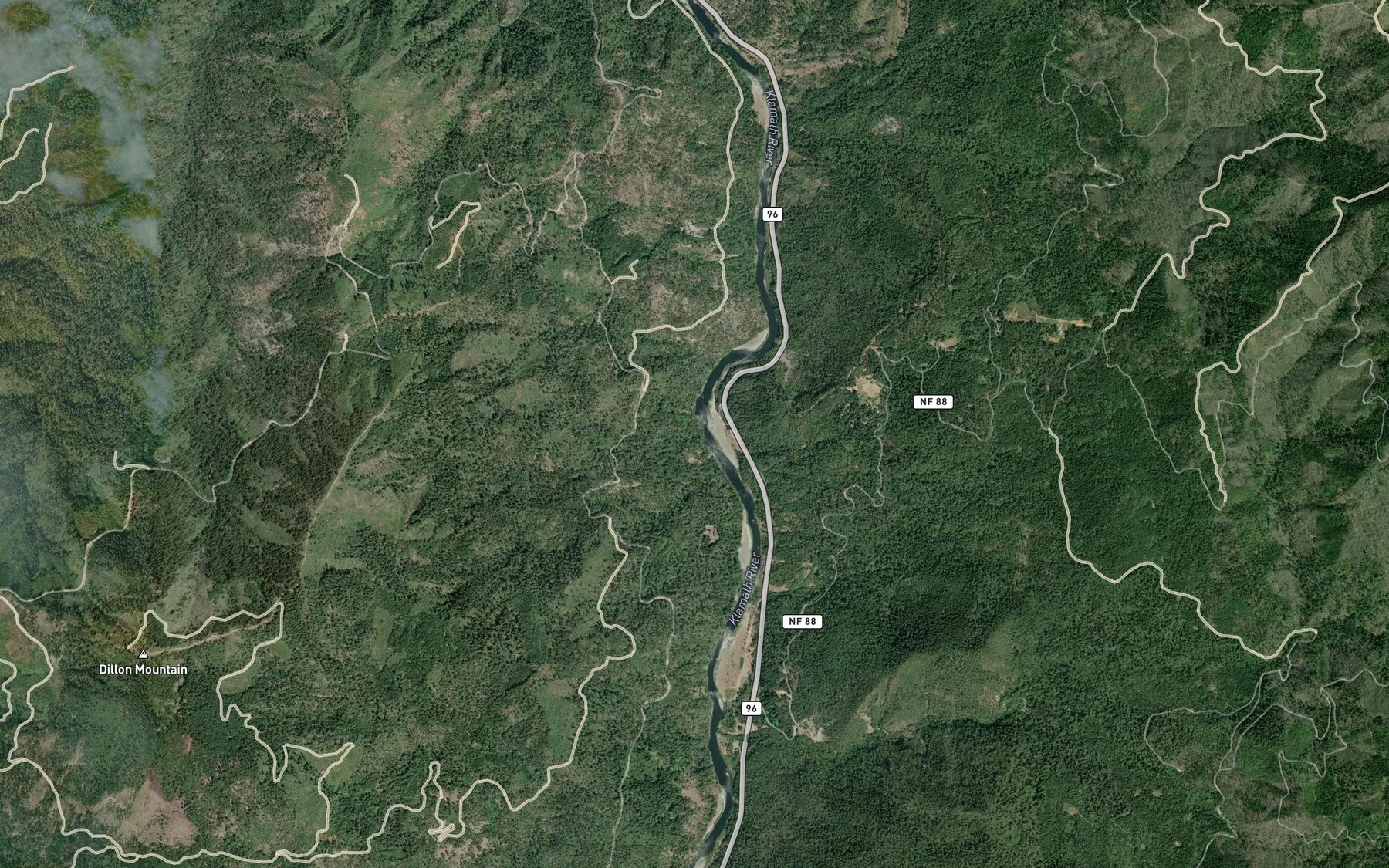 Satellite map of the Mud Creek