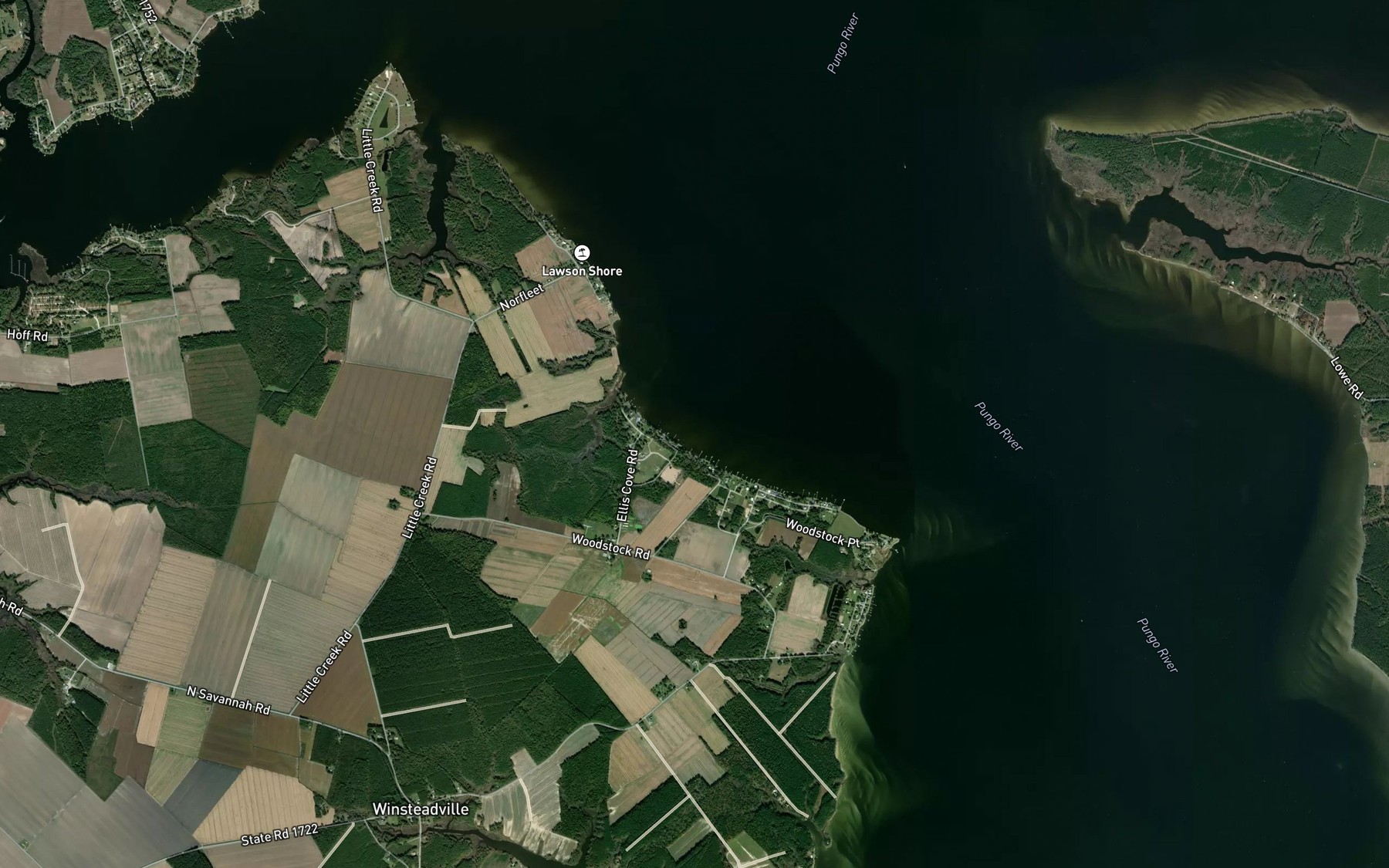 Satellite map of the Kenyon Bay