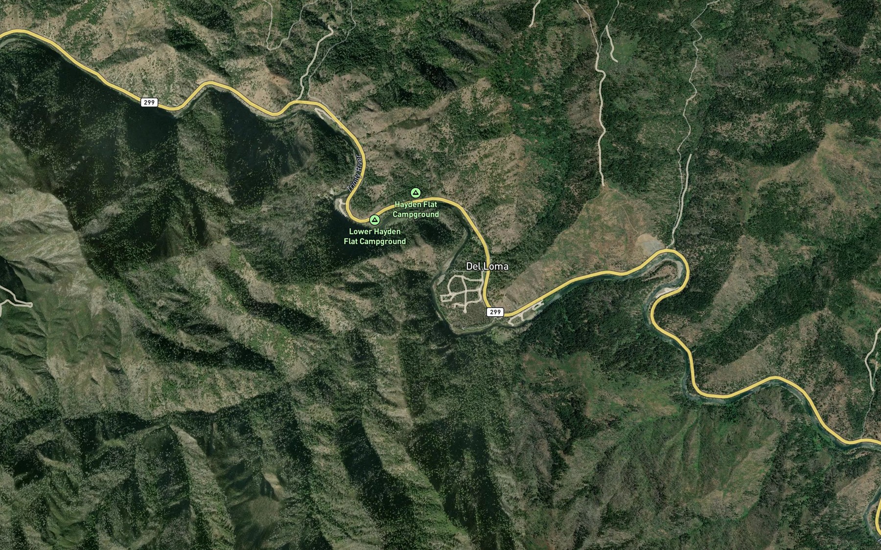 Satellite map of the Canadian Creek