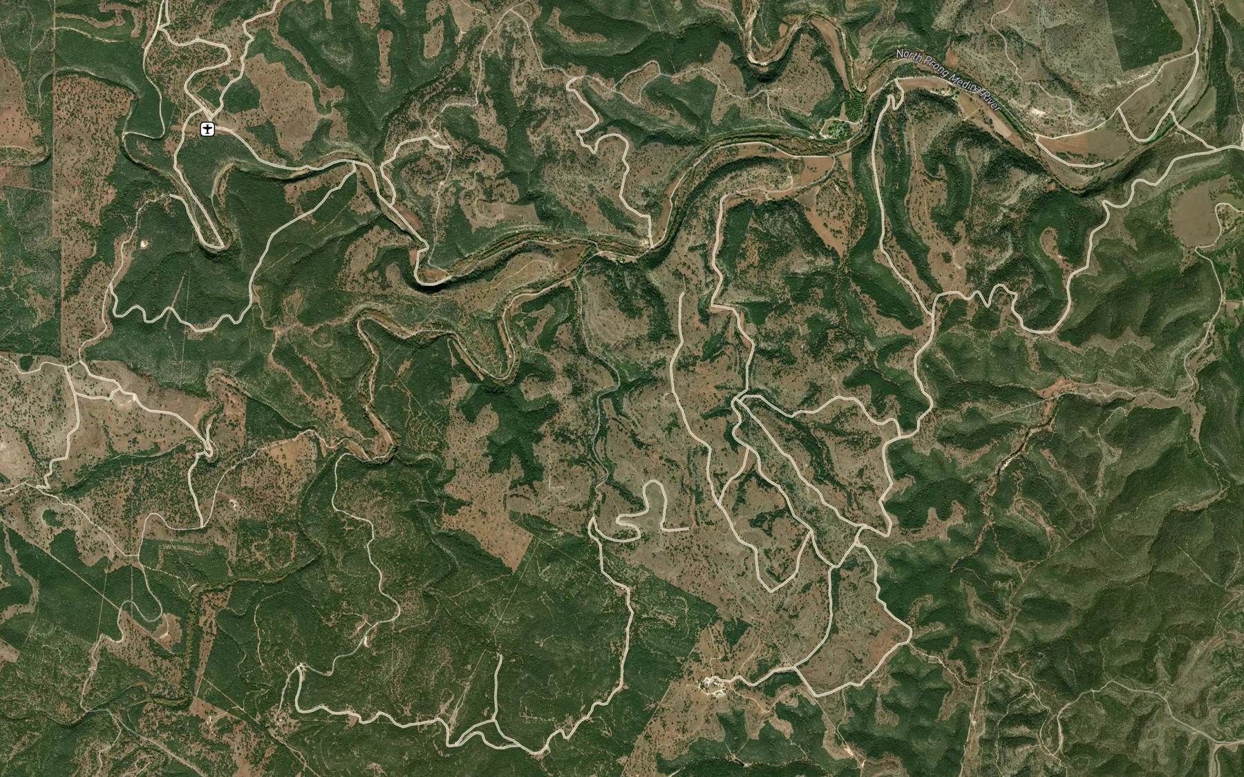 Satellite map of the Little Armidge Creek