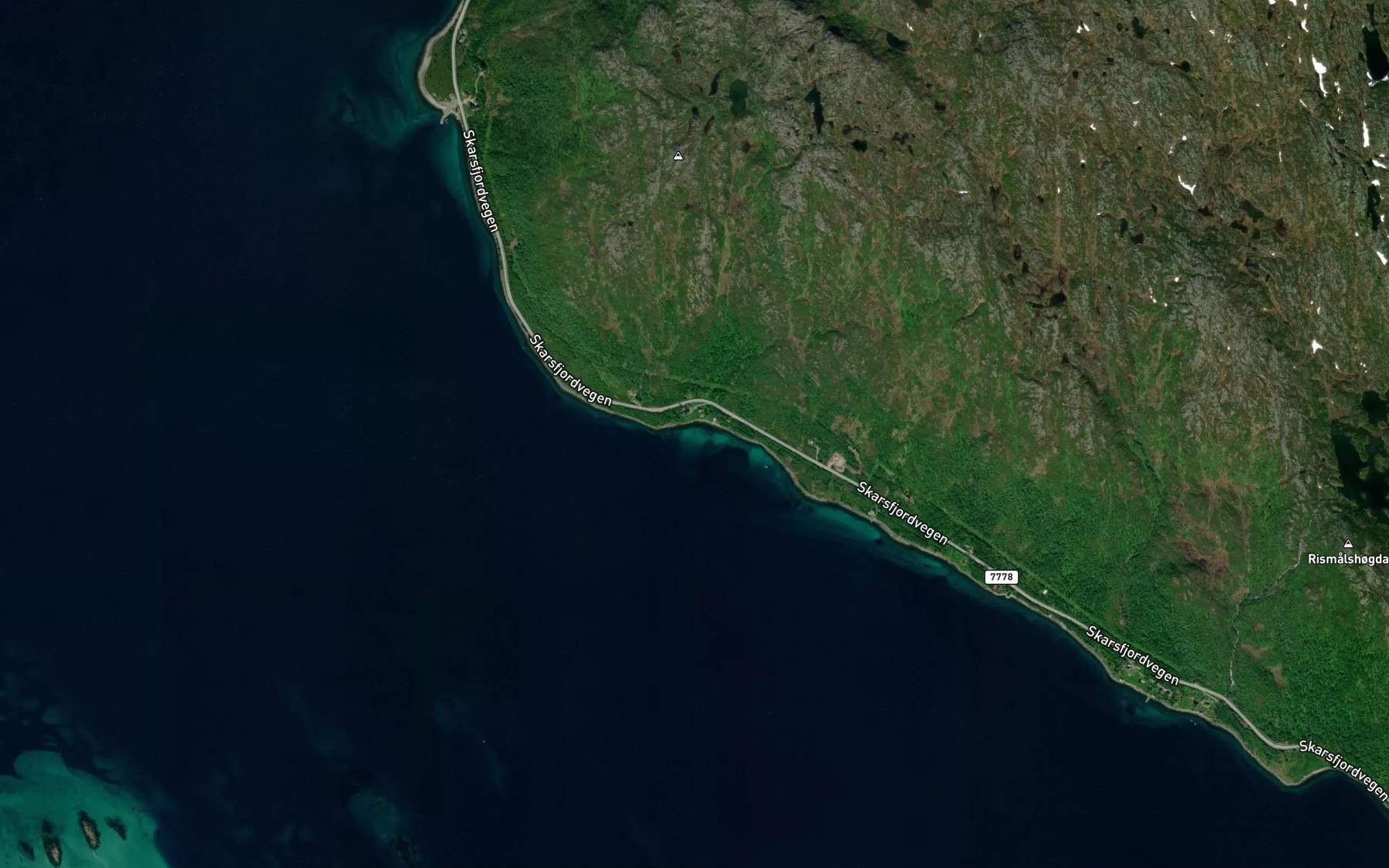 Satellite map of the Hestevika
