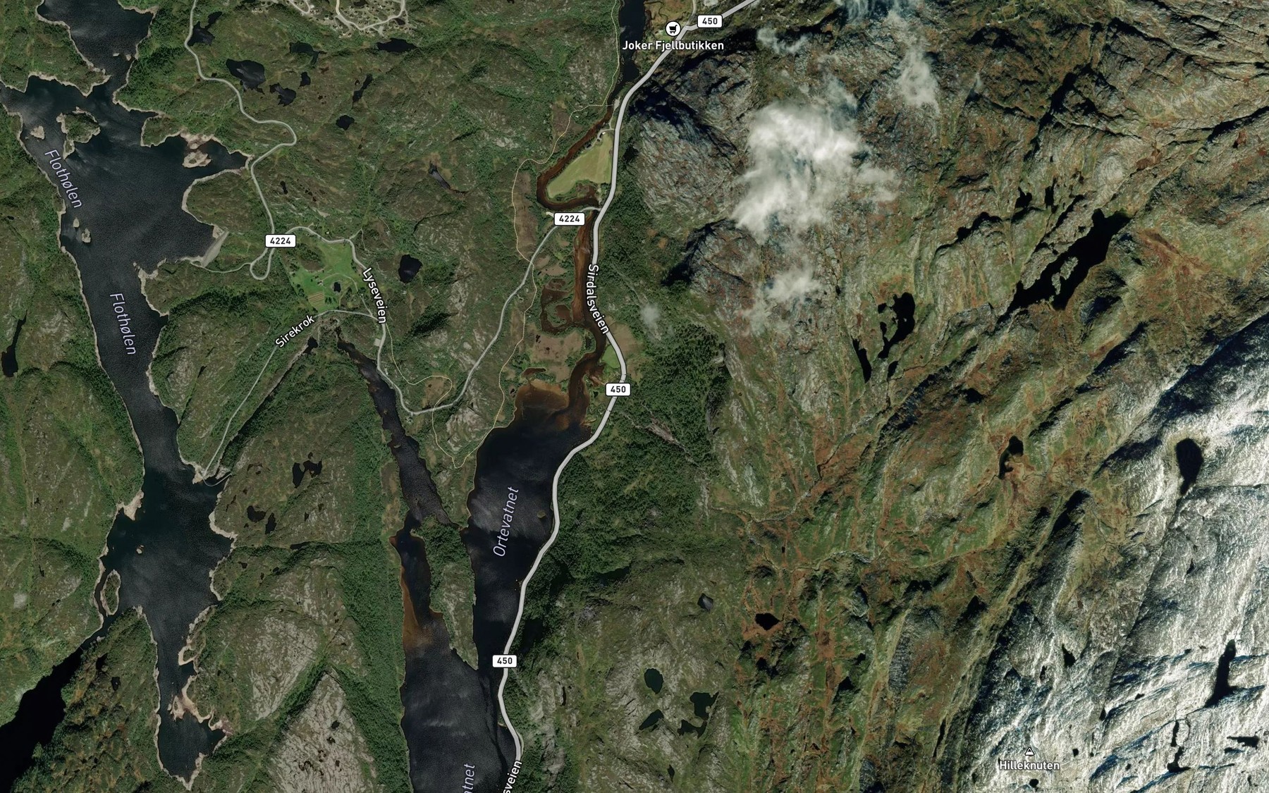 Satellite map of the Litle Kvaevebekken