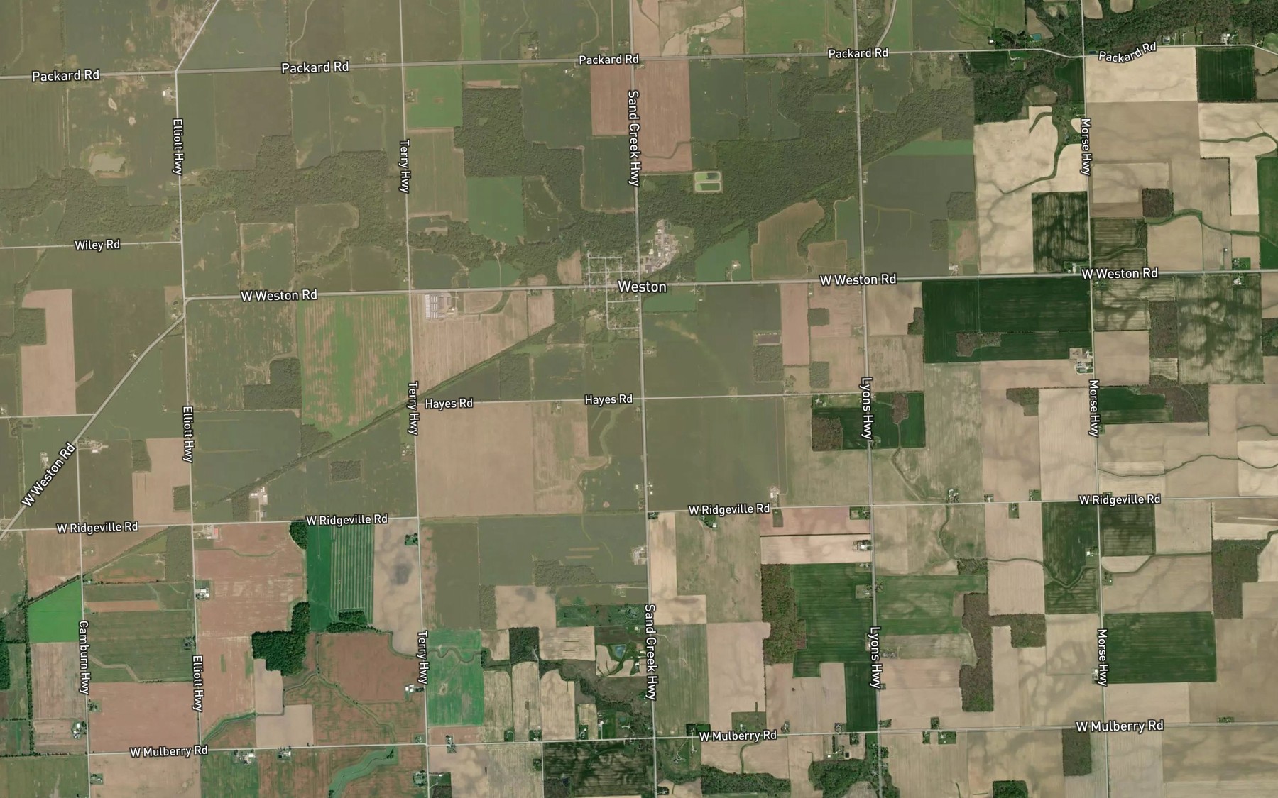 Satellite map of the Hough Drain