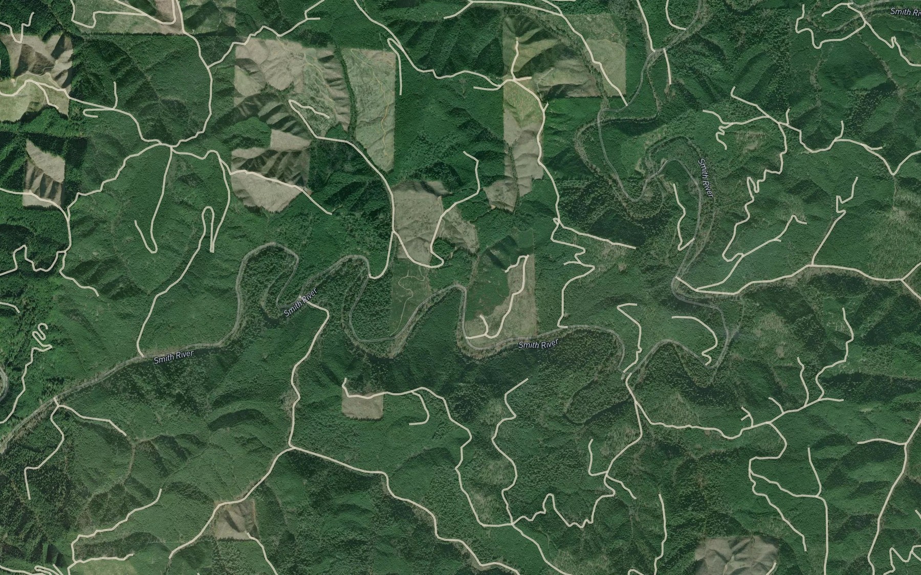 Satellite map of the Slideout Creek