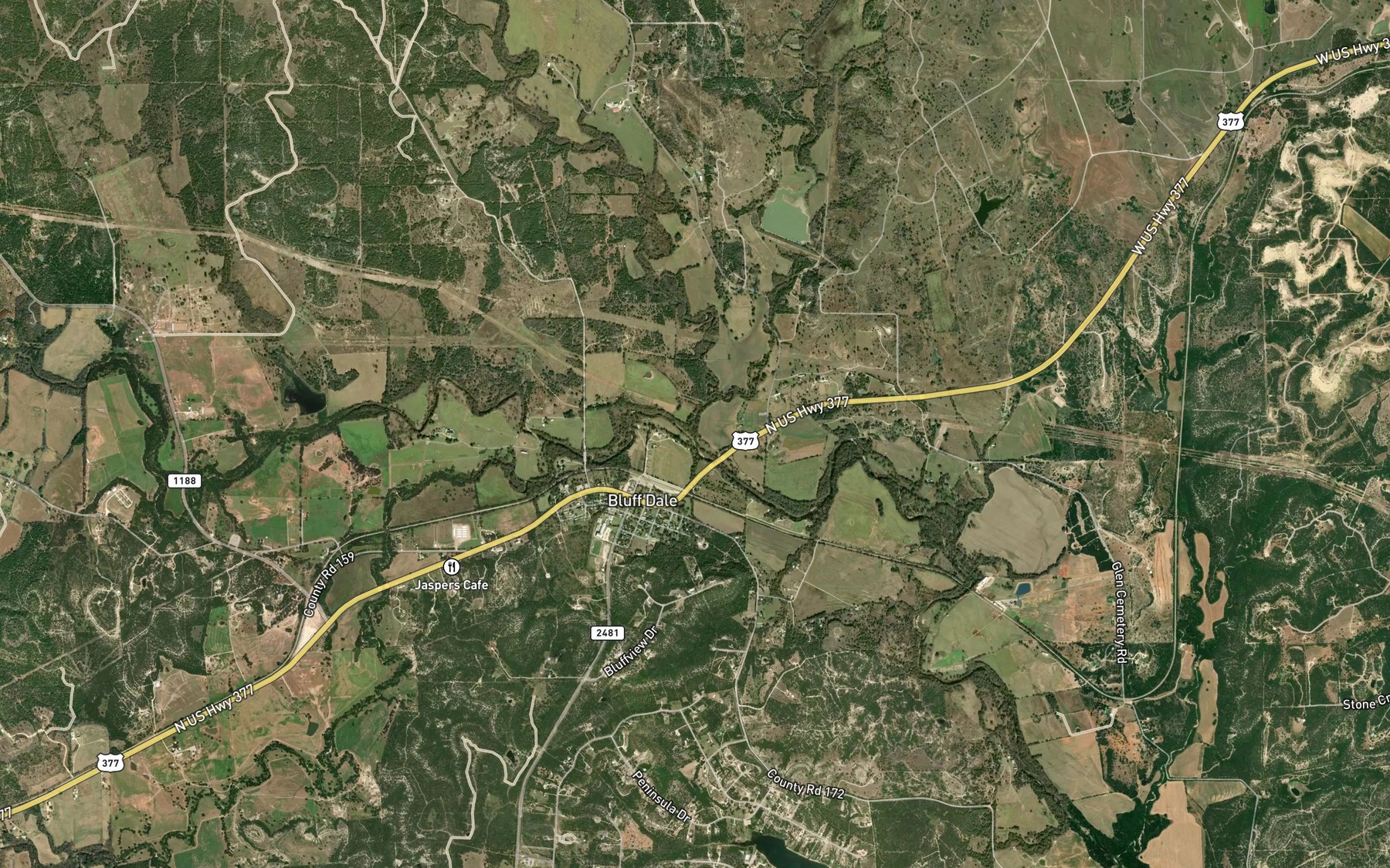 Satellite map of the Wolf Creek