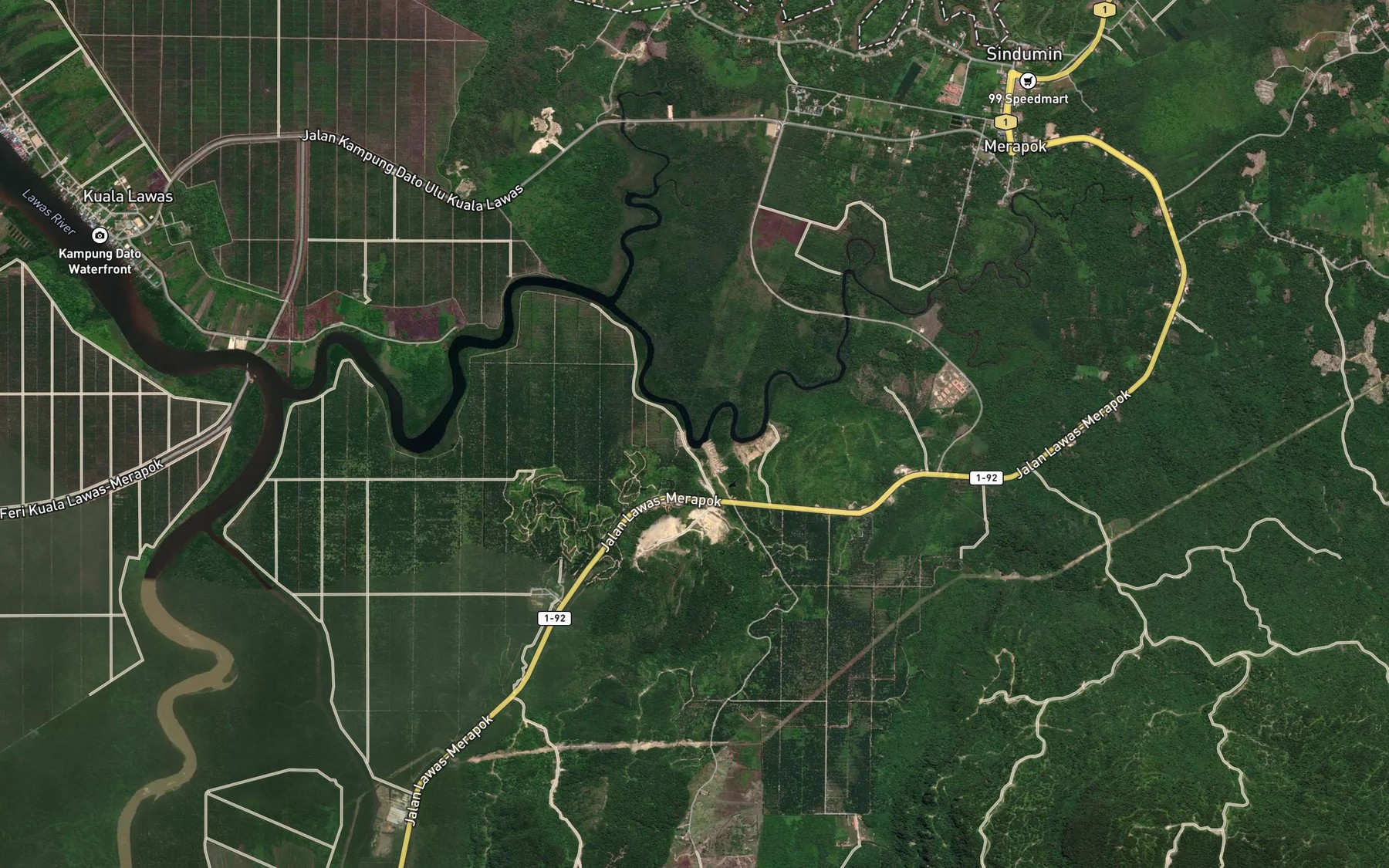 Satellite map of the Tanjung Enasan Tinggi