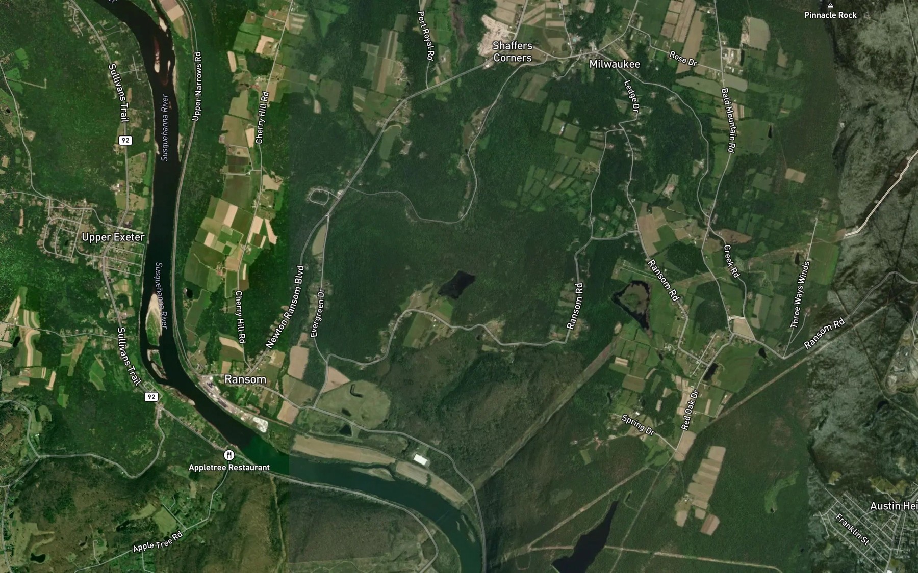 Satellite map of the Joslyn Pond