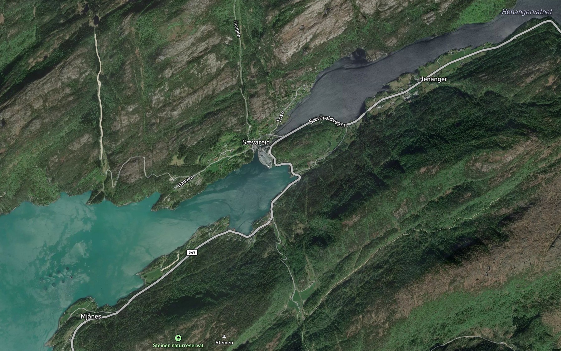 Satellite map of the Hatletveitvagen
