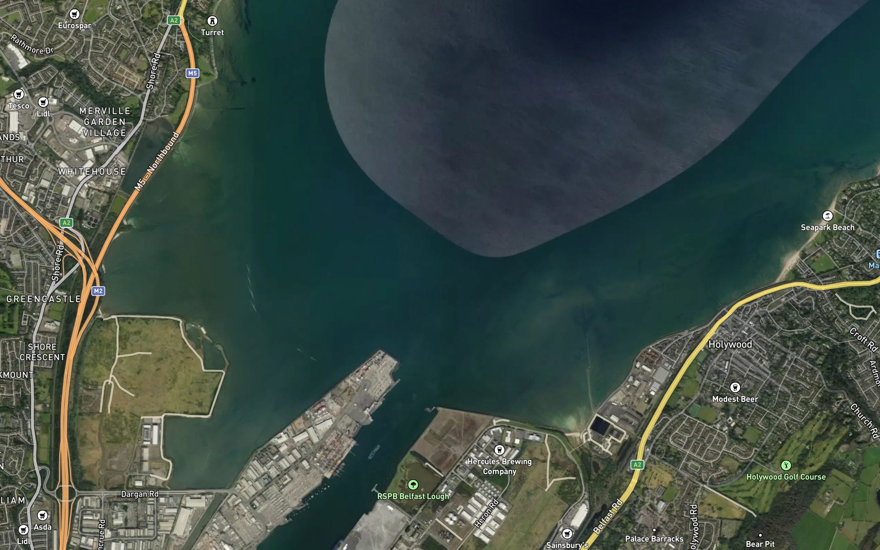 Satellite map of the Victoria Channel