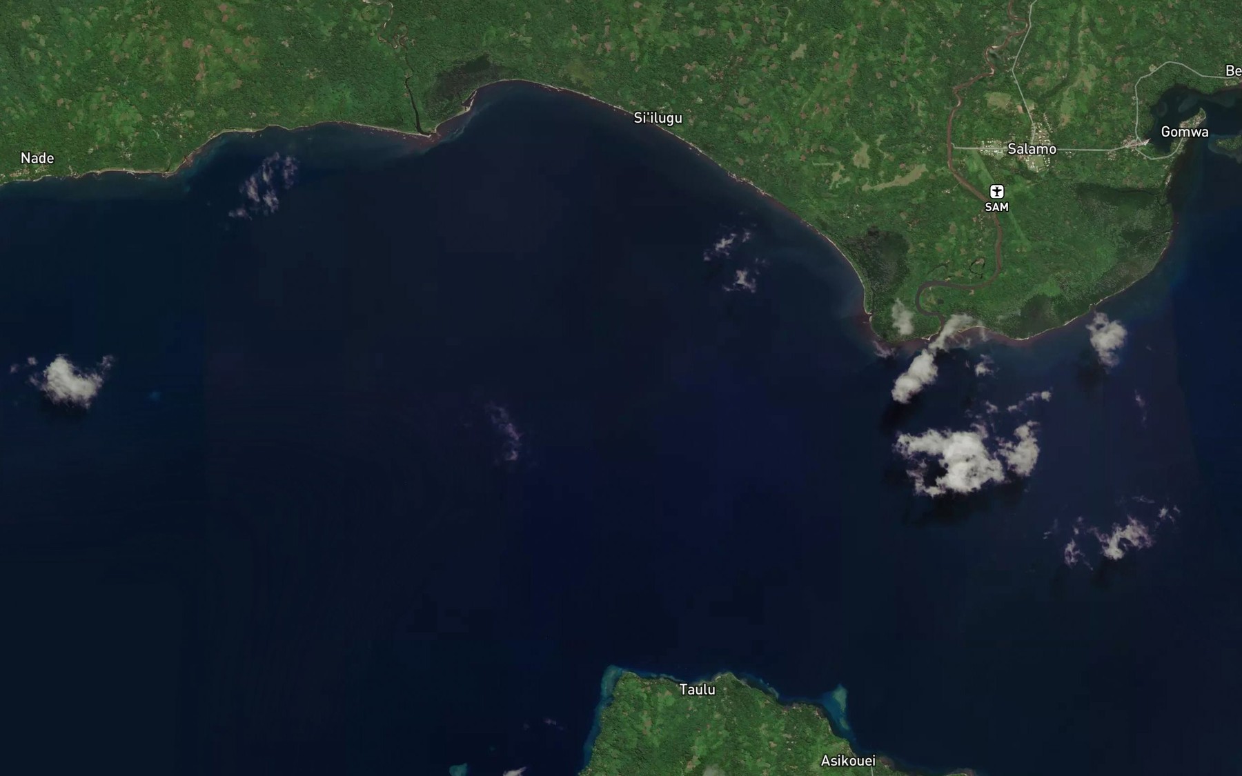 Satellite map of the Dawson Strait