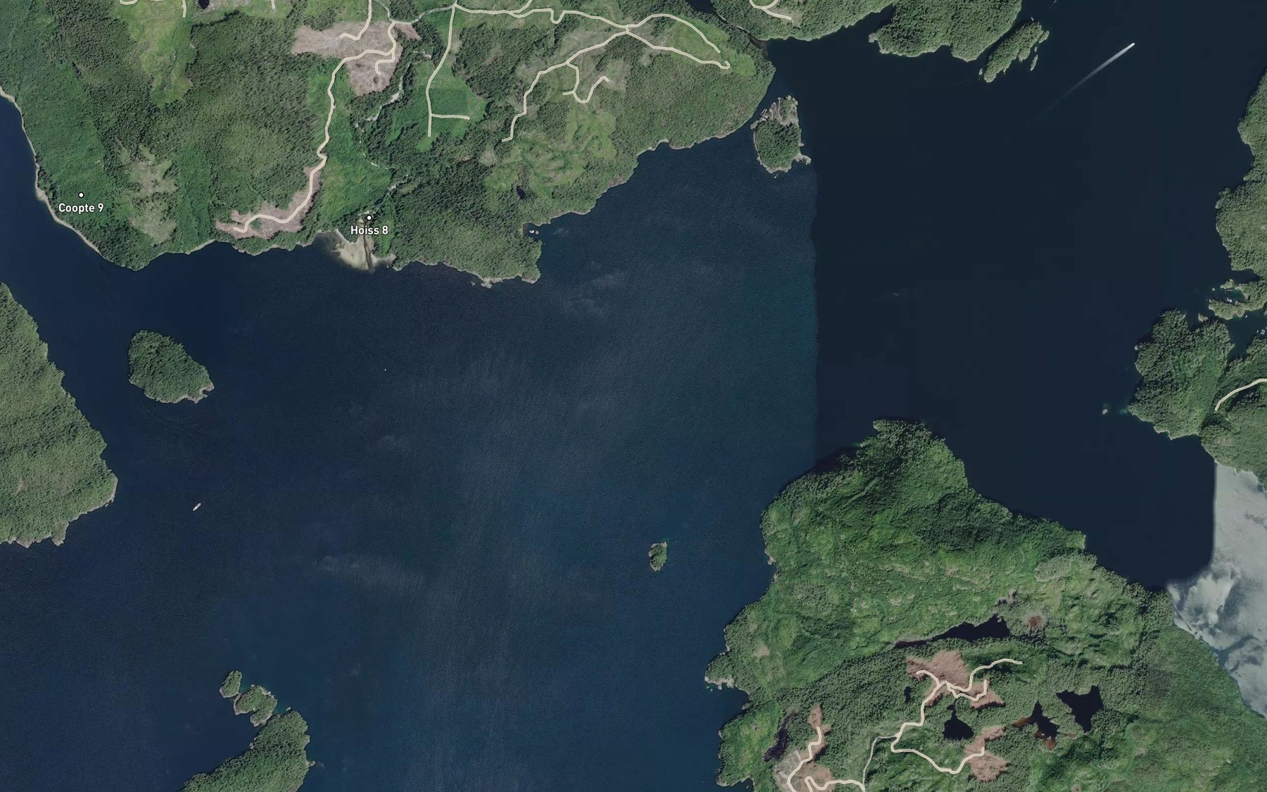 Satellite map of the Nookta Sound