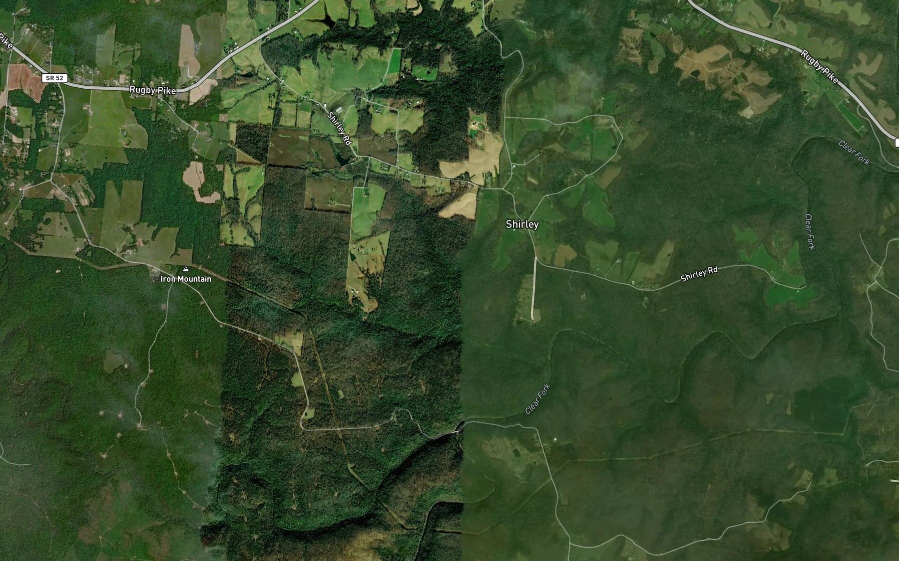 Satellite map of the Schoolhouse Branch