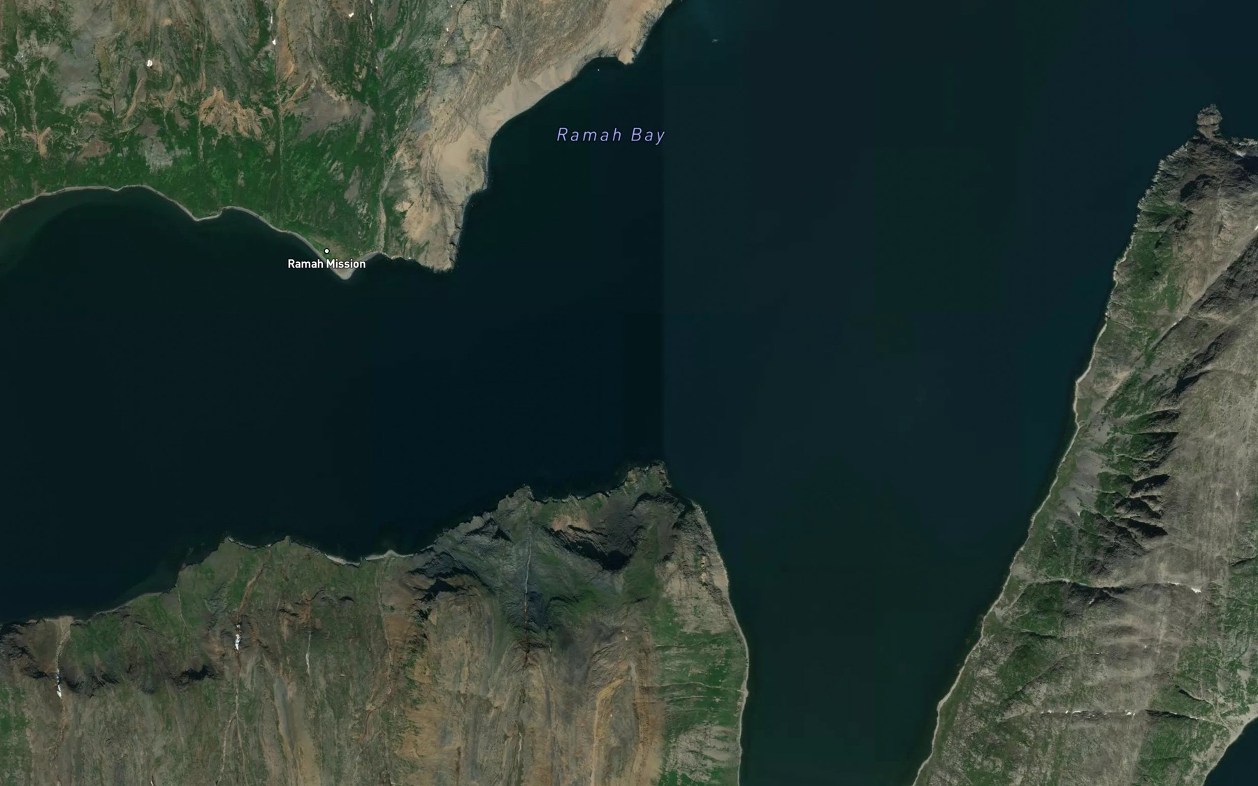 Satellite map of the Ramah Bay