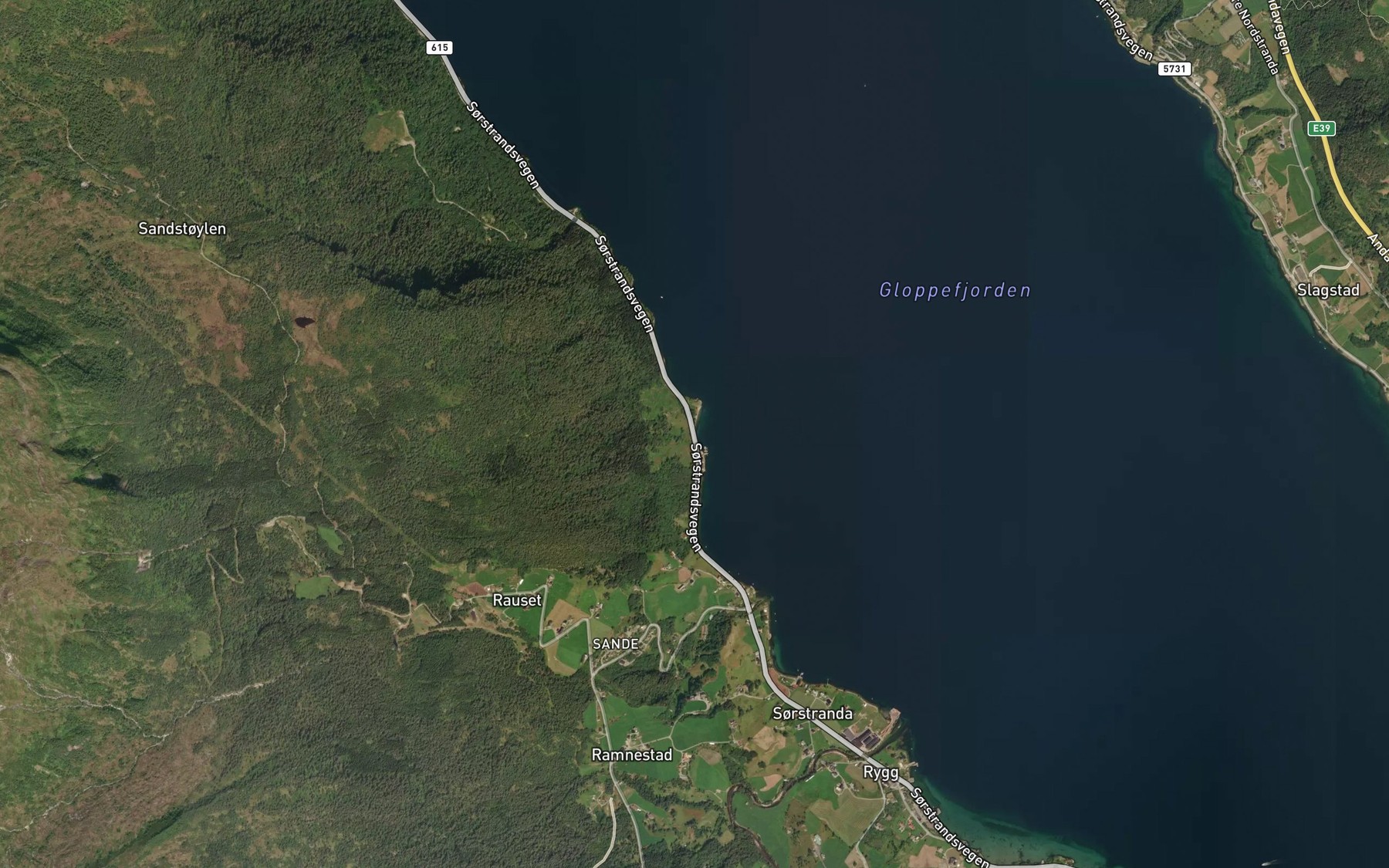 Satellite map of the Sandnesvika