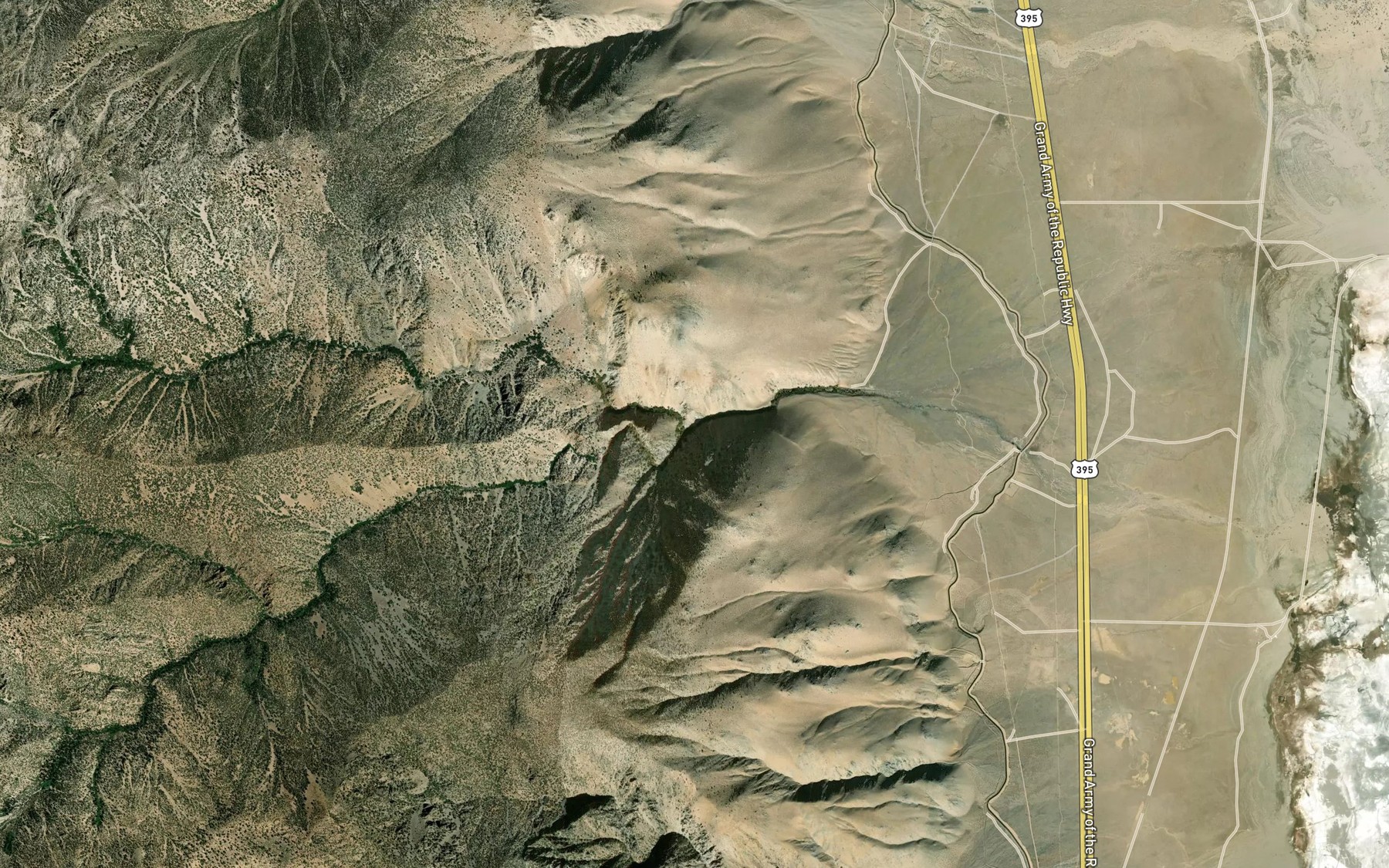 Satellite map of the South Fork Ash Creek