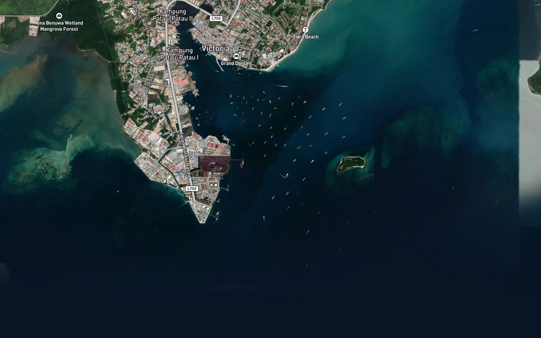Satellite map of the Beting Luaran