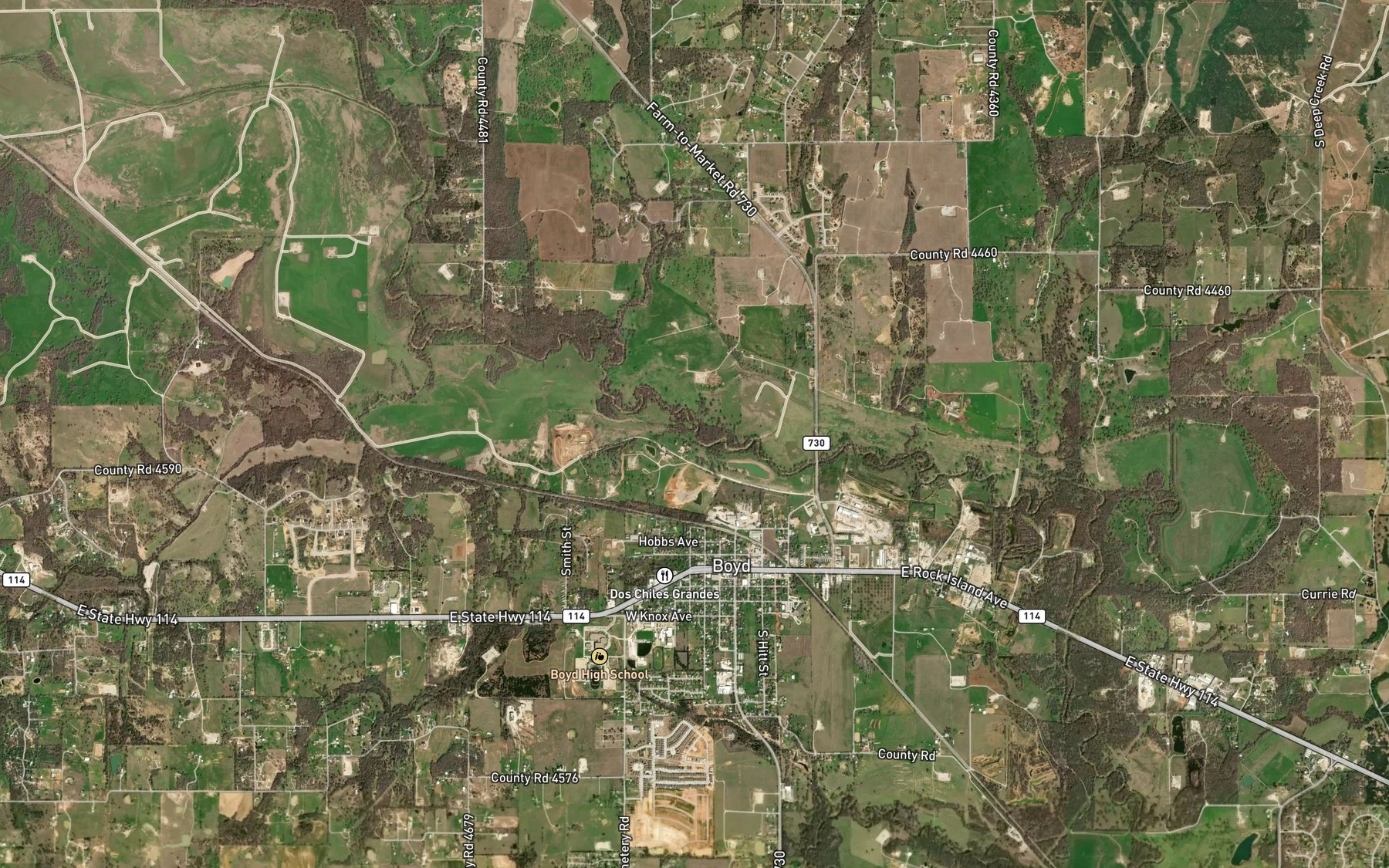 Satellite map of the Walker Creek