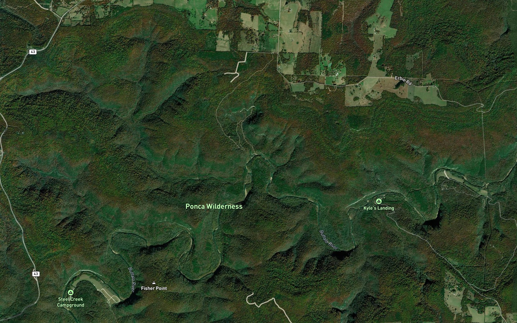 Satellite map of the Horseshoe Bend
