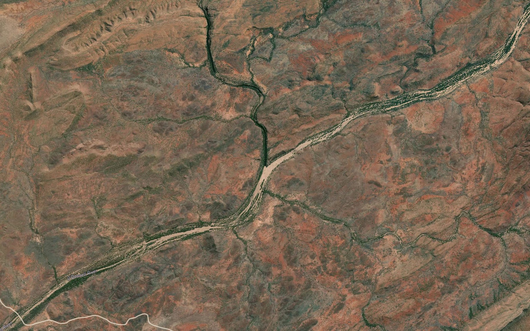 Satellite map of the Watery River