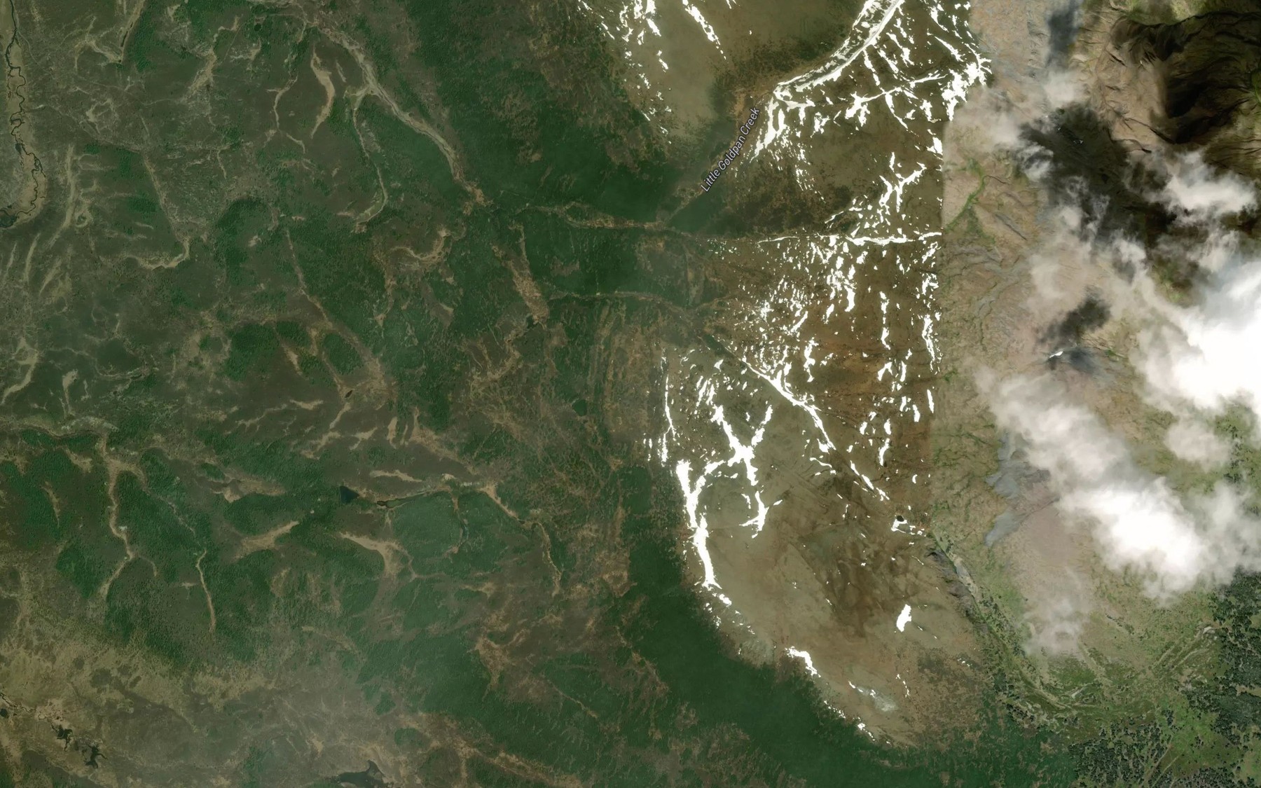 Satellite map of the Little Goldpan Creek