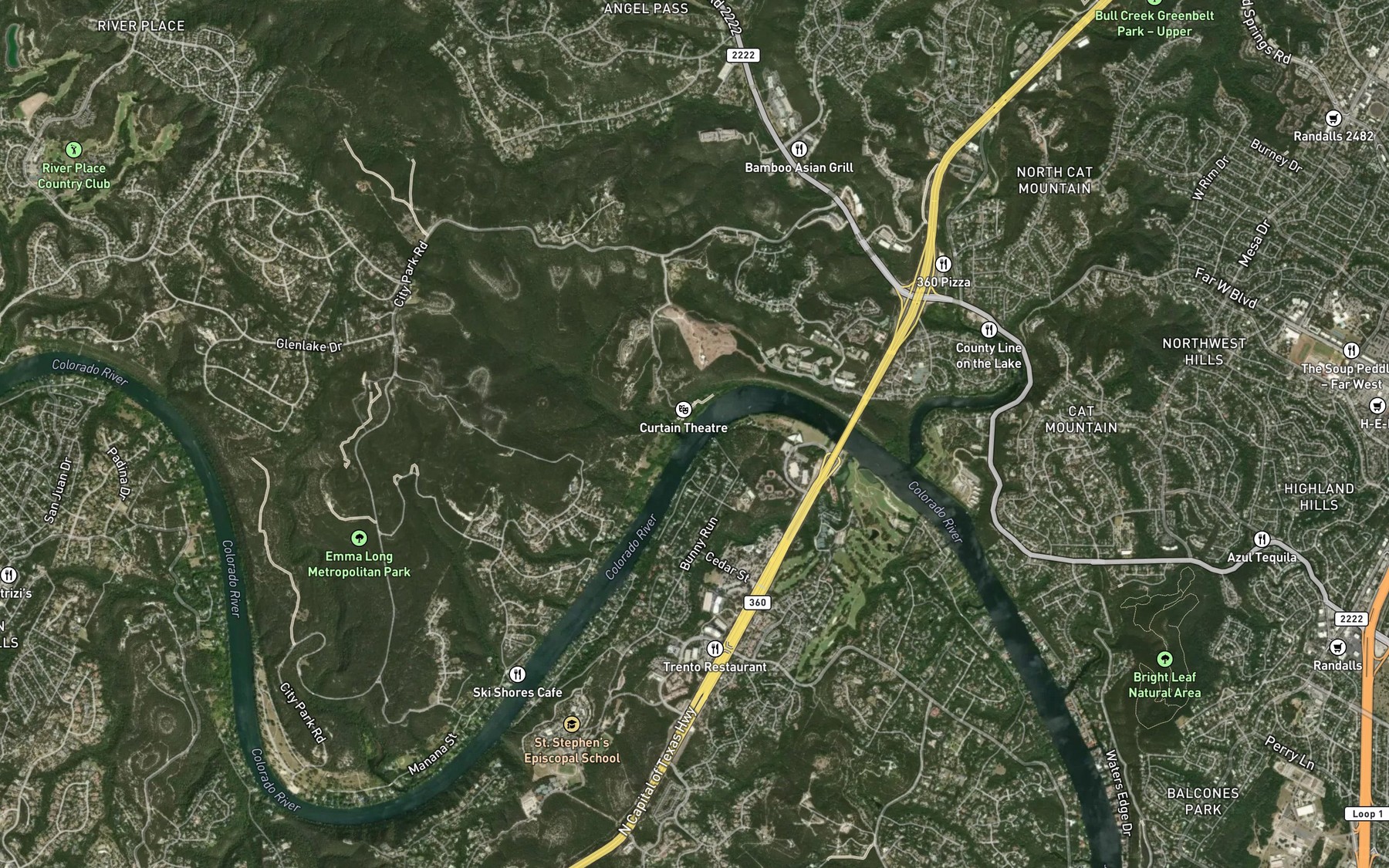 Satellite map of the Coldwater Creek