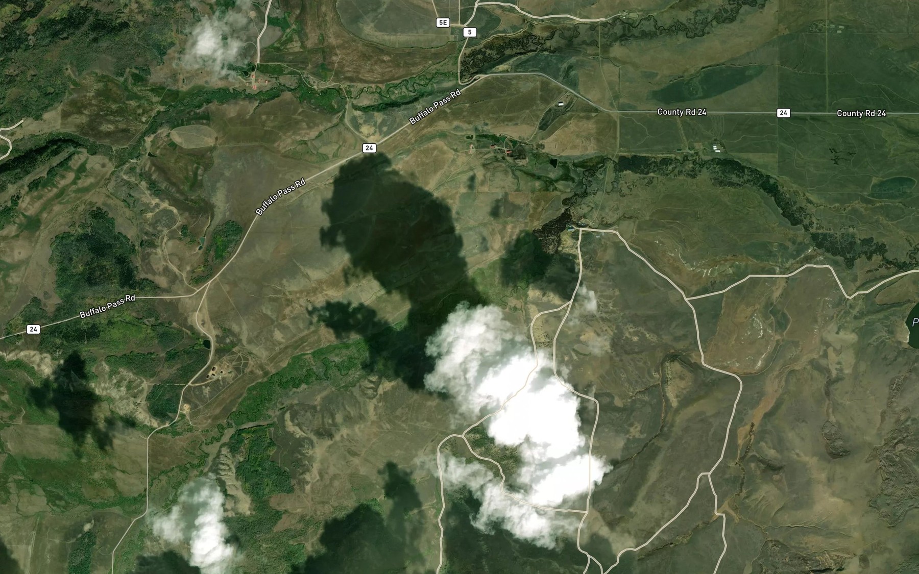 Satellite map of the Darling Ditch