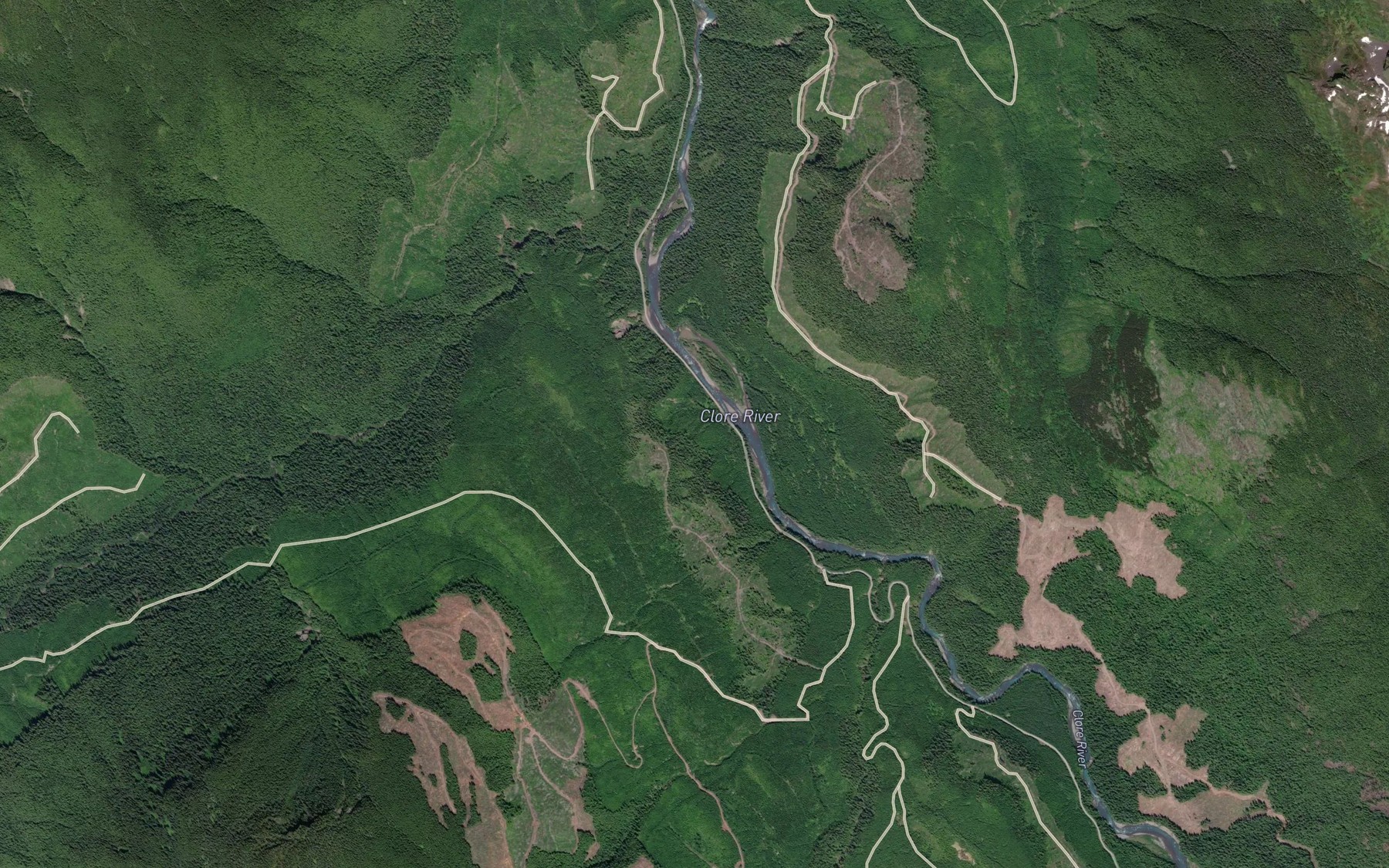 Satellite map of the Trapline Creek