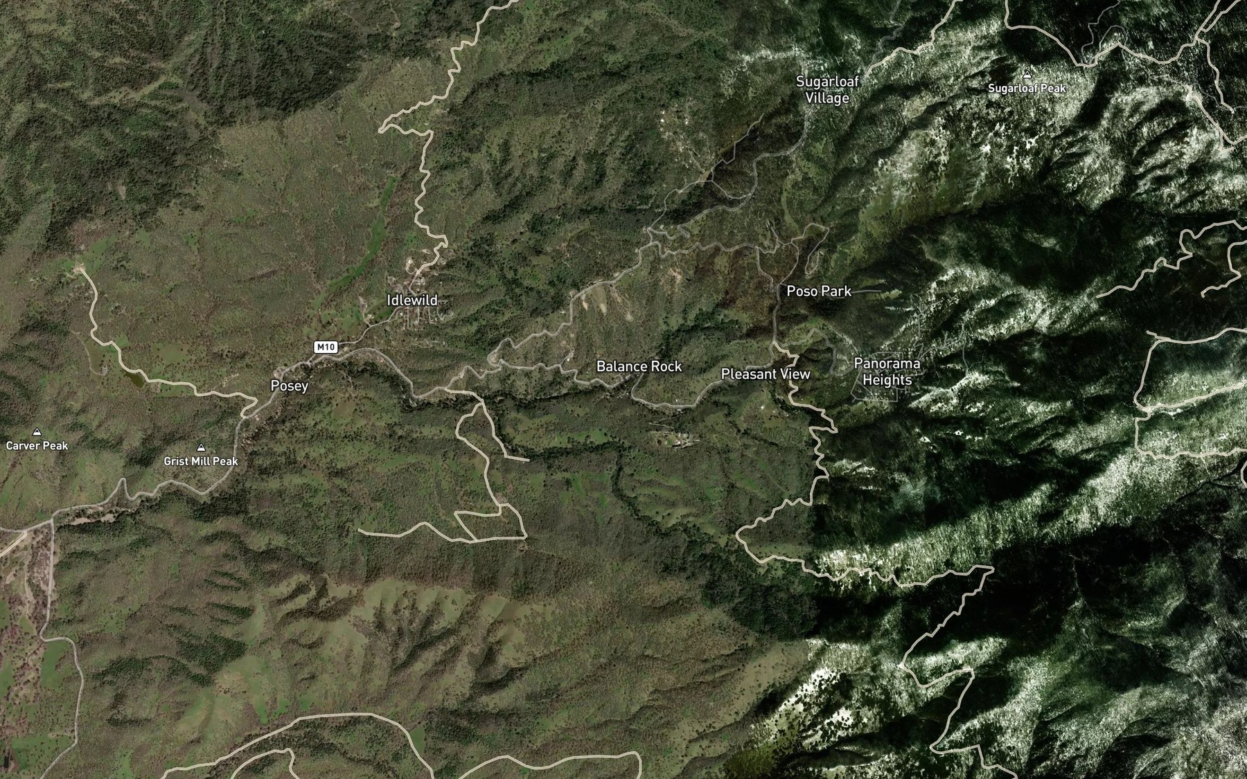 Satellite map of the Spear Creek