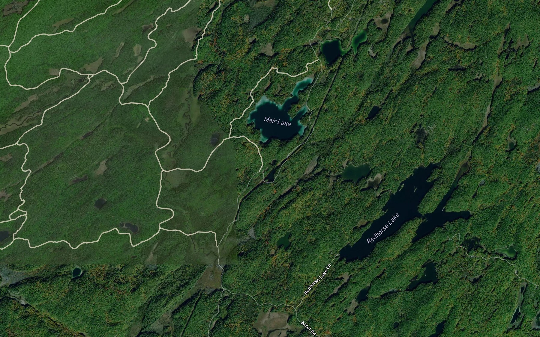 Satellite map of the Hungry Lake