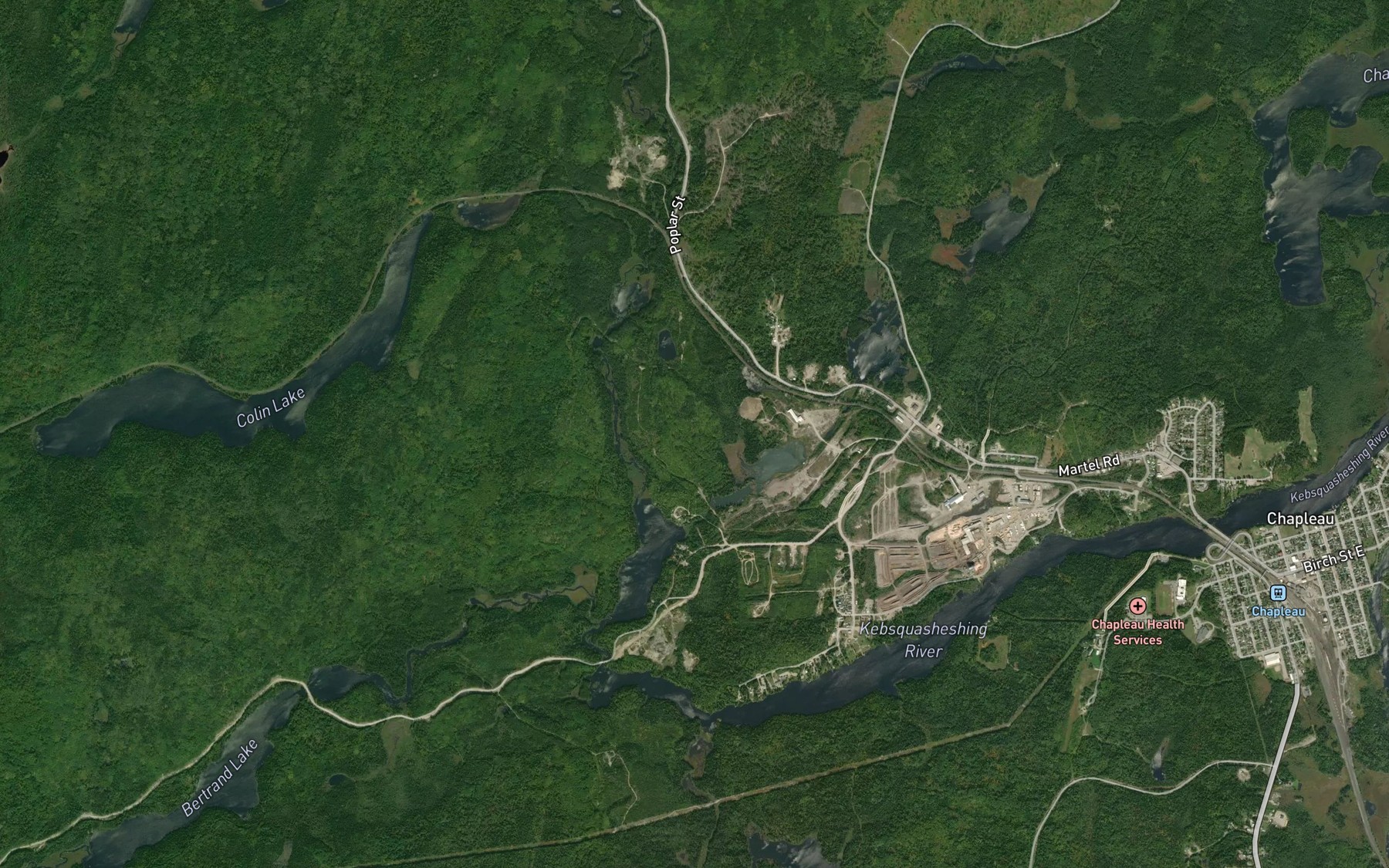 Satellite map of the Duncannon Creek