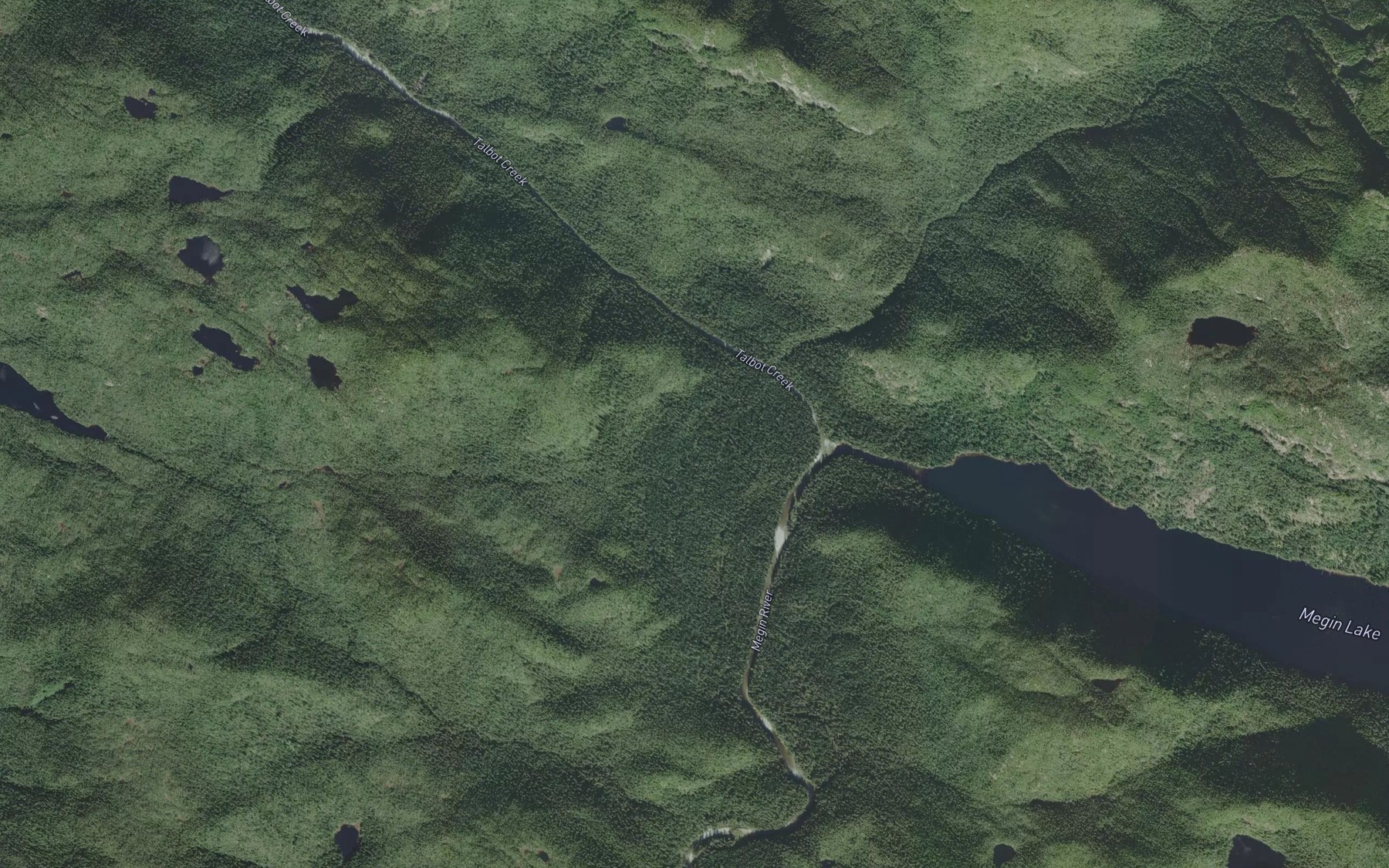 Satellite map of the Talbot Creek