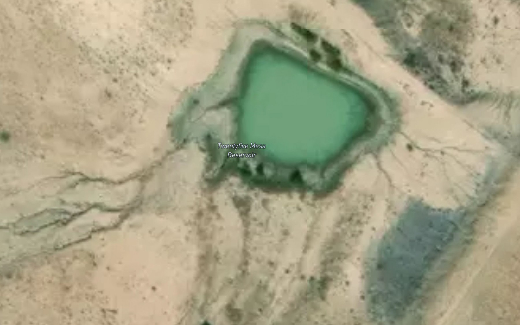 Satellite map of the Twentyfive Mesa Reservoir
