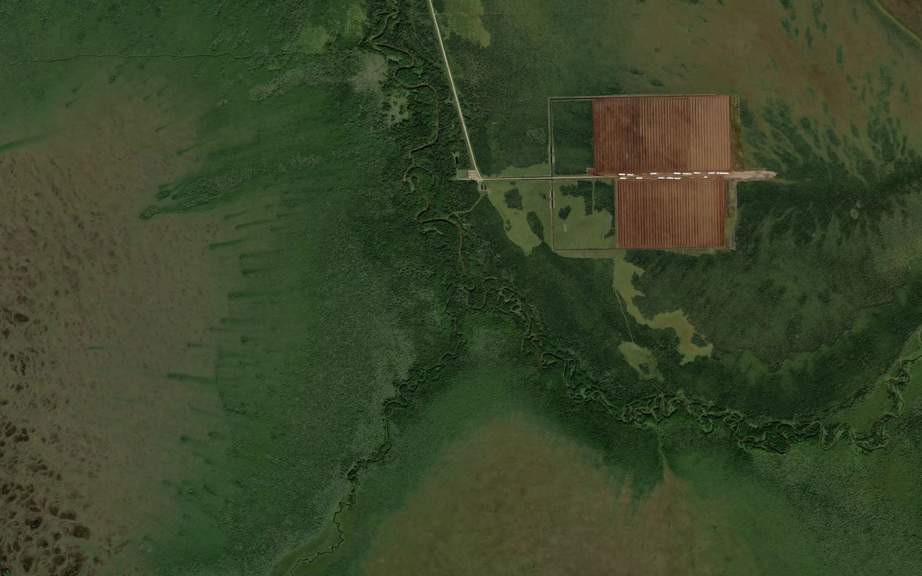 Satellite map of the St. Labre Creek