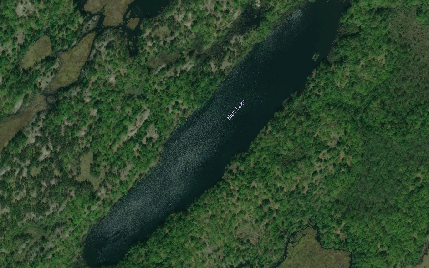 Satellite map of the Blue Lake