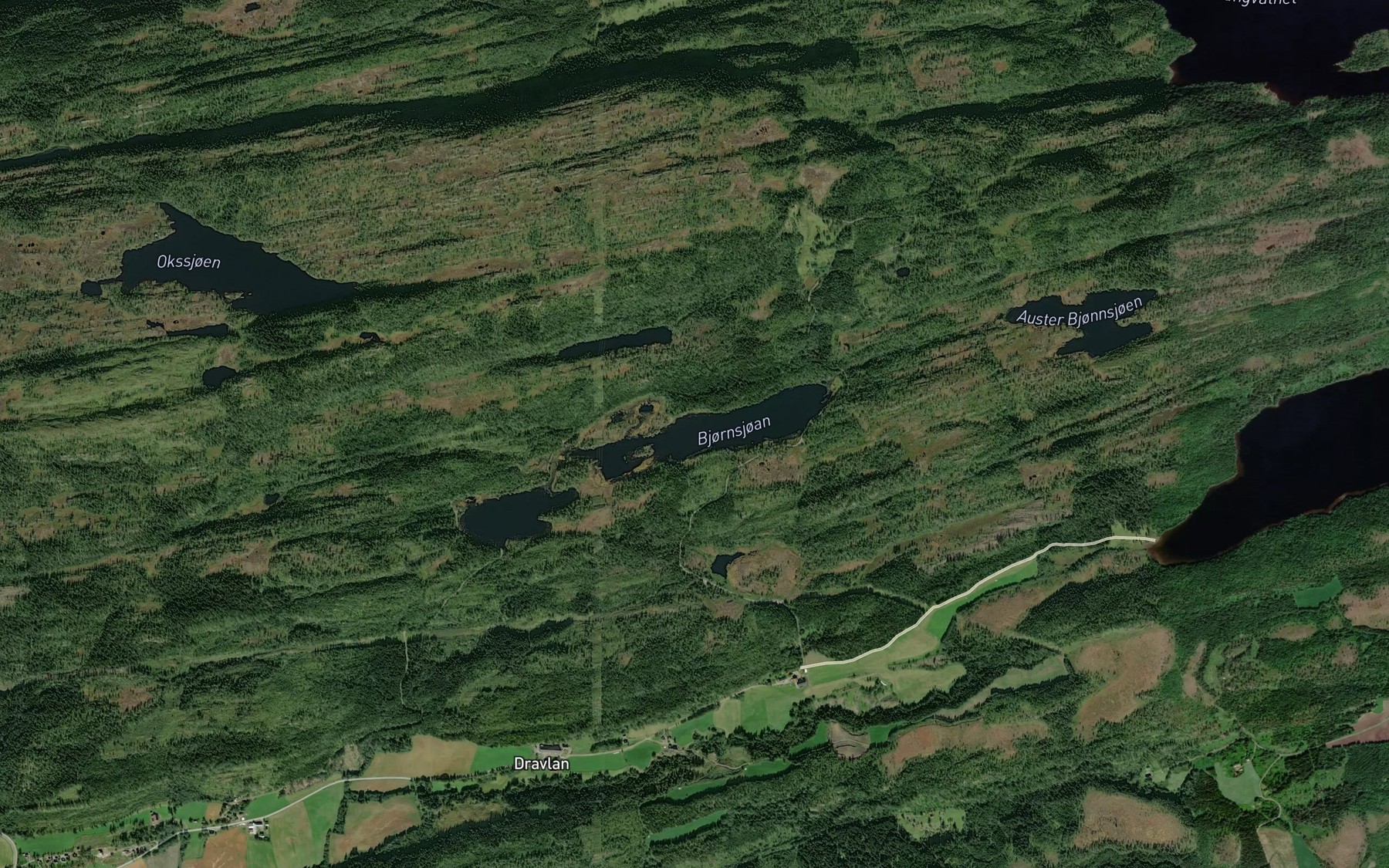 Satellite map of the Bjornsjoan