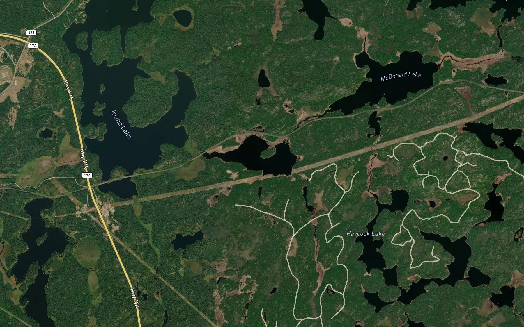 Satellite map of the Lester Lake