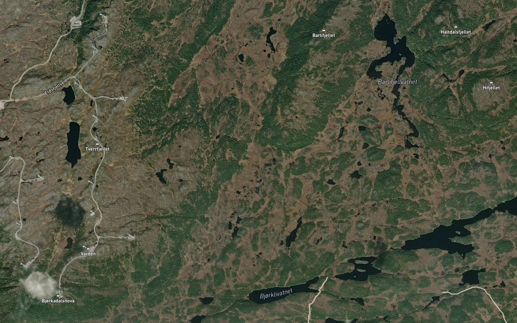 Satellite map of the Merrakrabekken