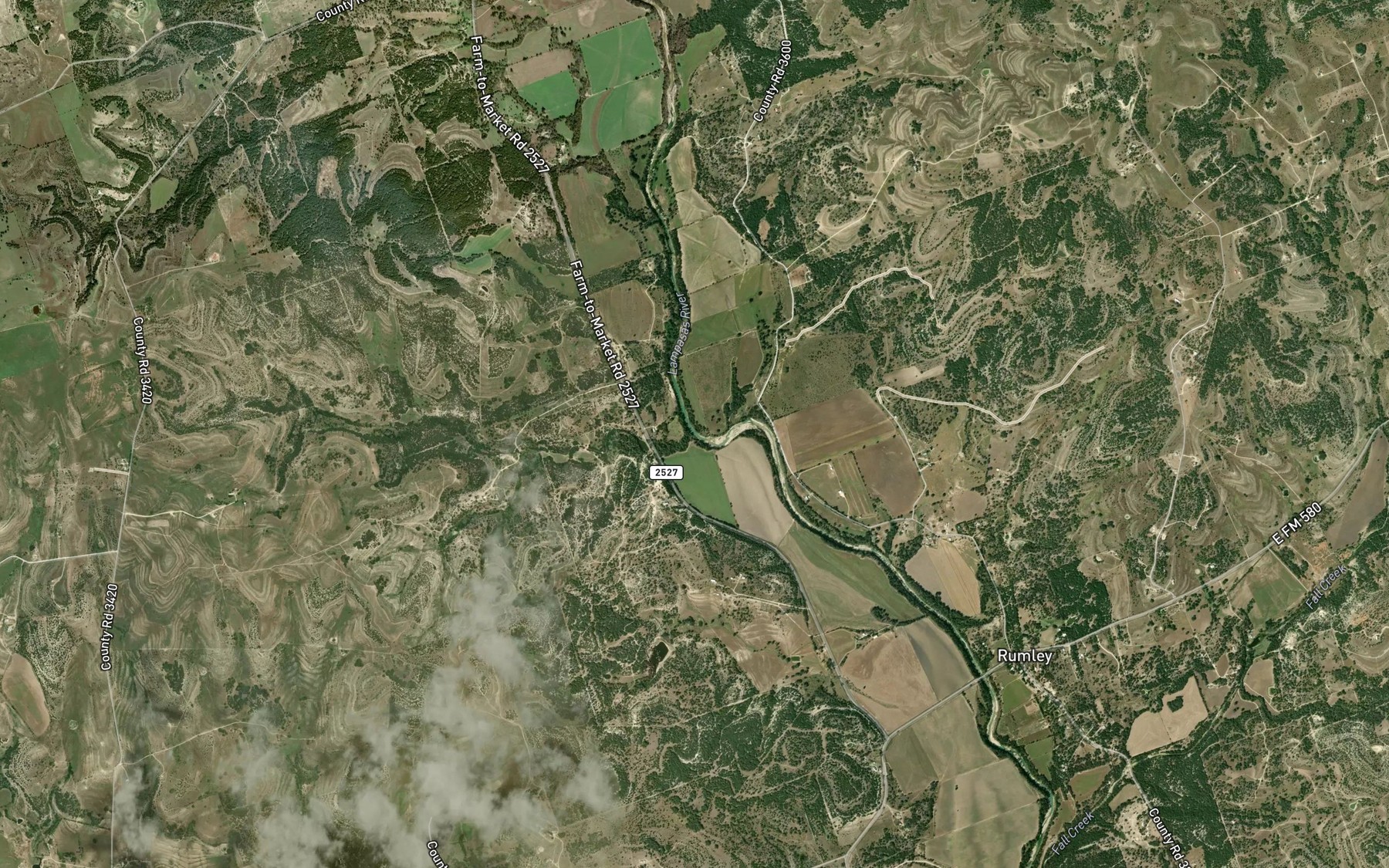 Satellite map of the Burleson Branch