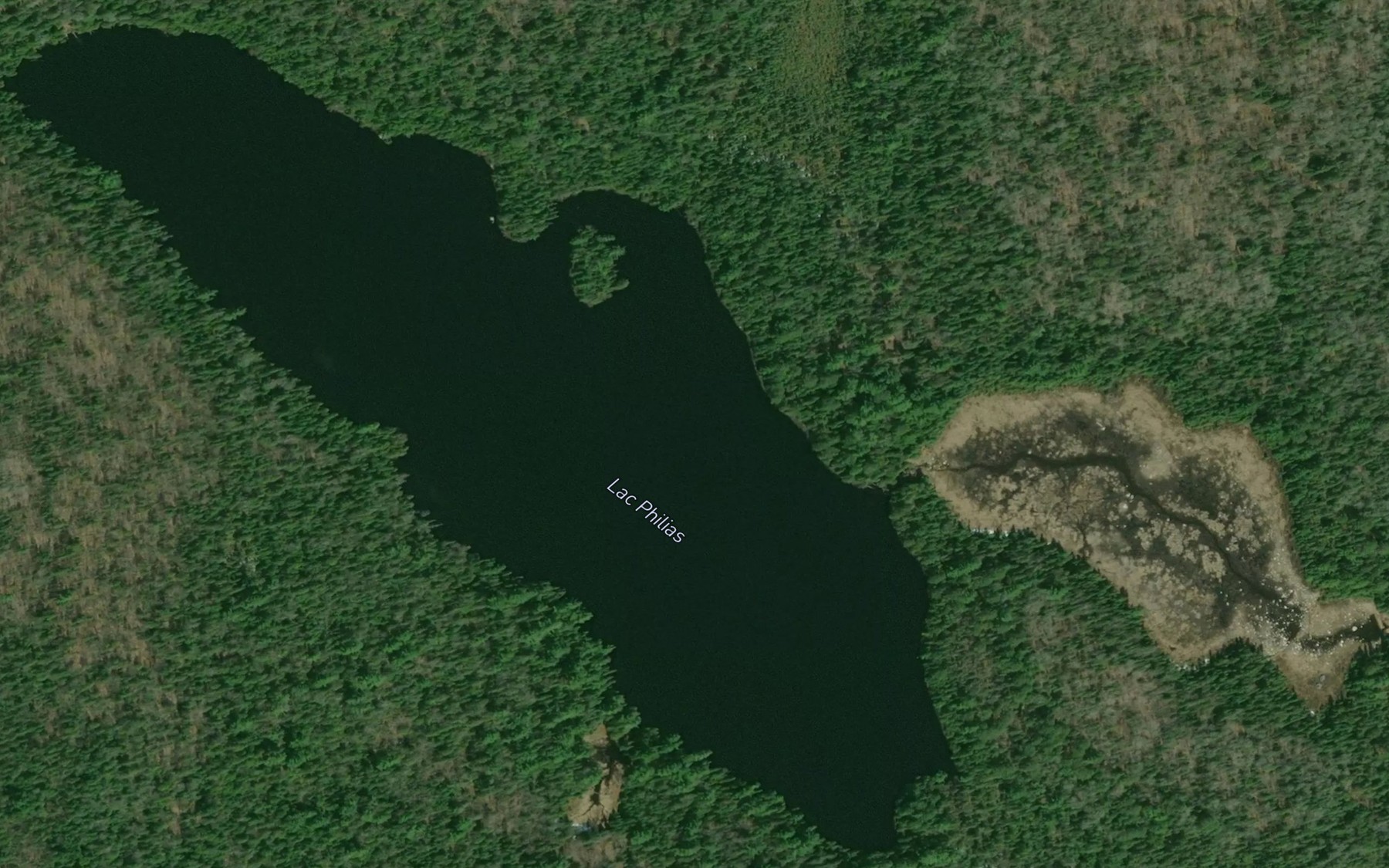 Satellite map of the Lac Philias